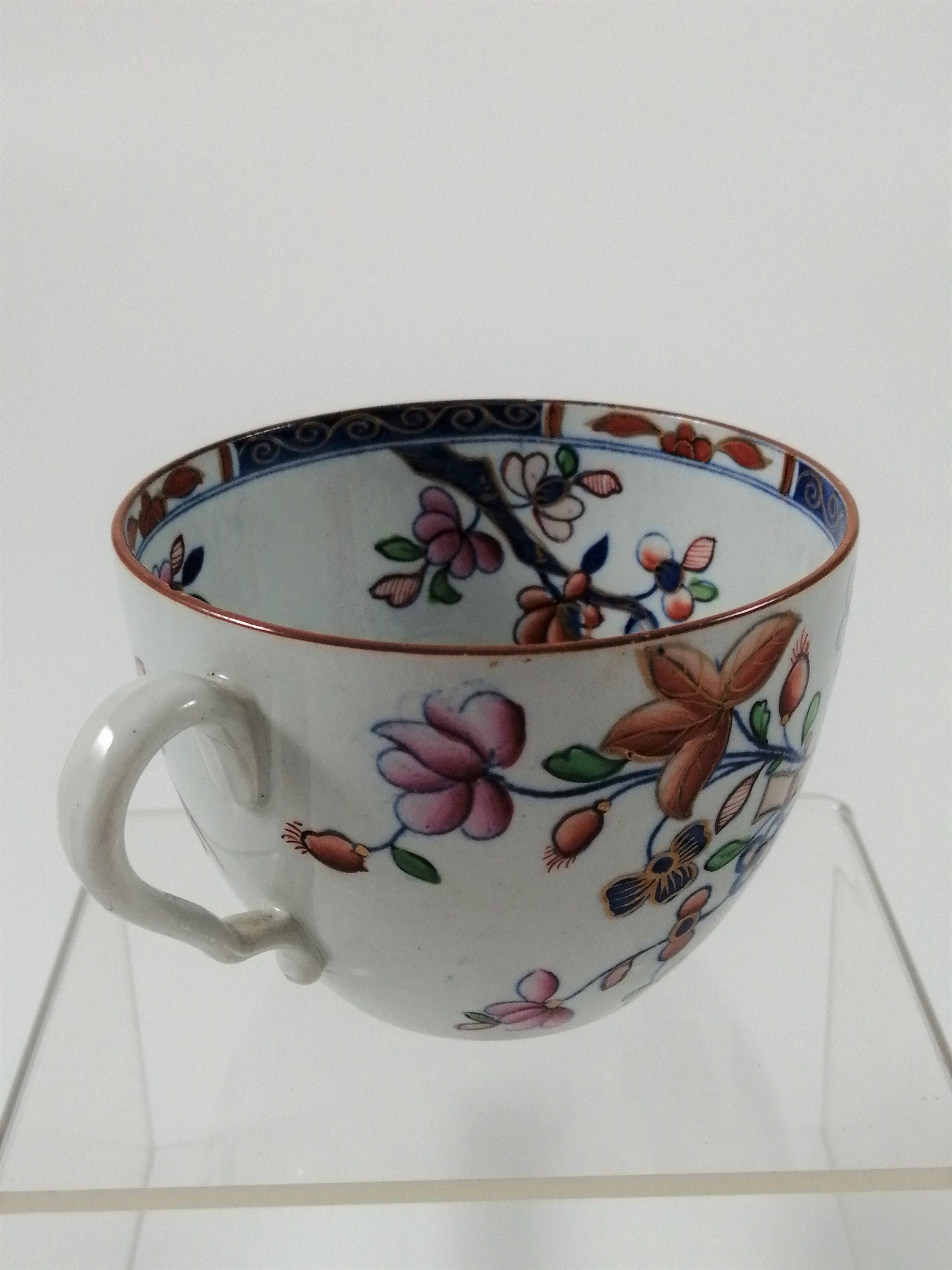 Antique Spode Tea Cup: Tobacco Leaf Pattern, Georgian Porcelain, c. 1810