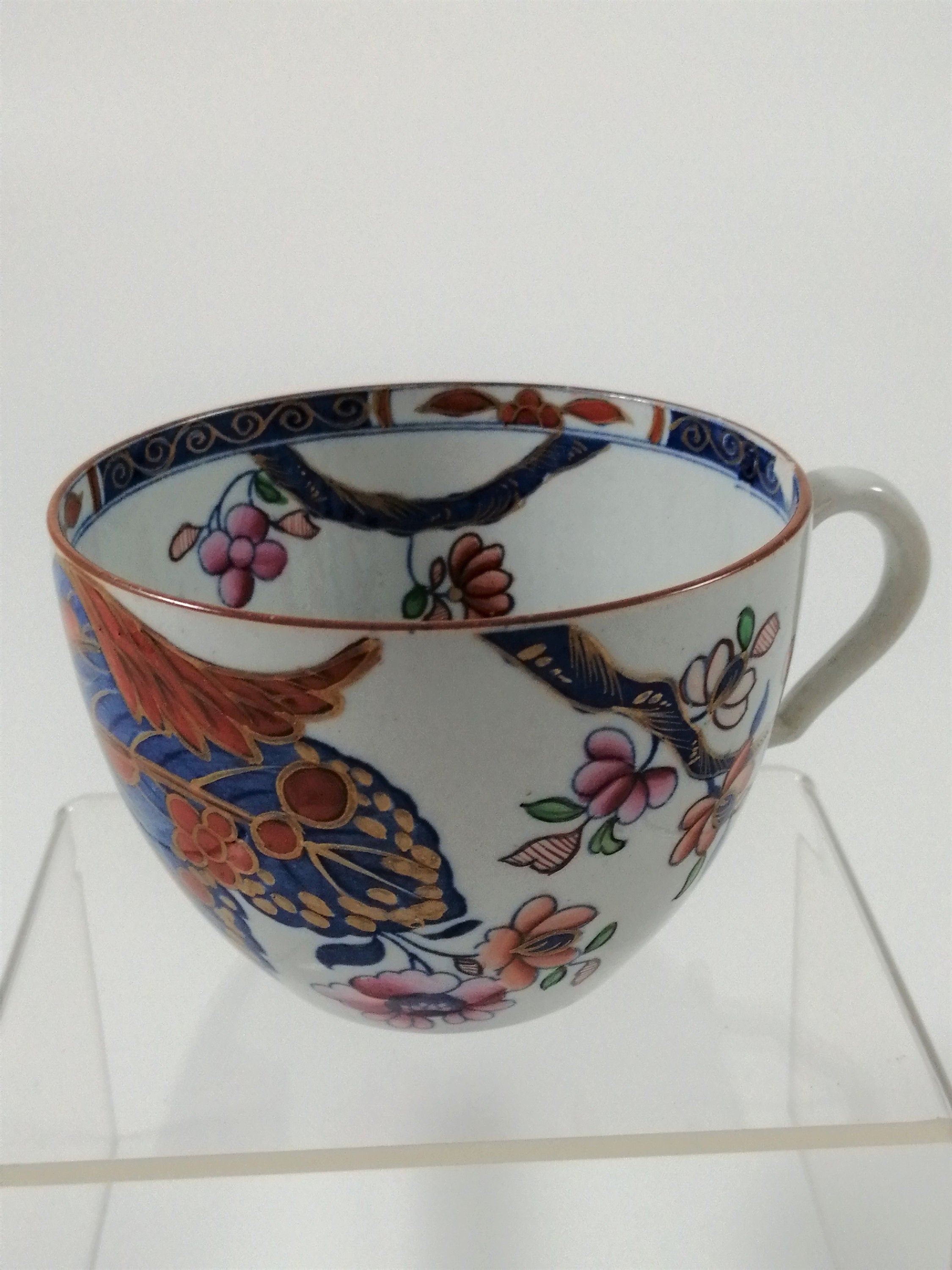 Antique Spode Tea Cup: Tobacco Leaf Pattern, Georgian Porcelain, c. 1810