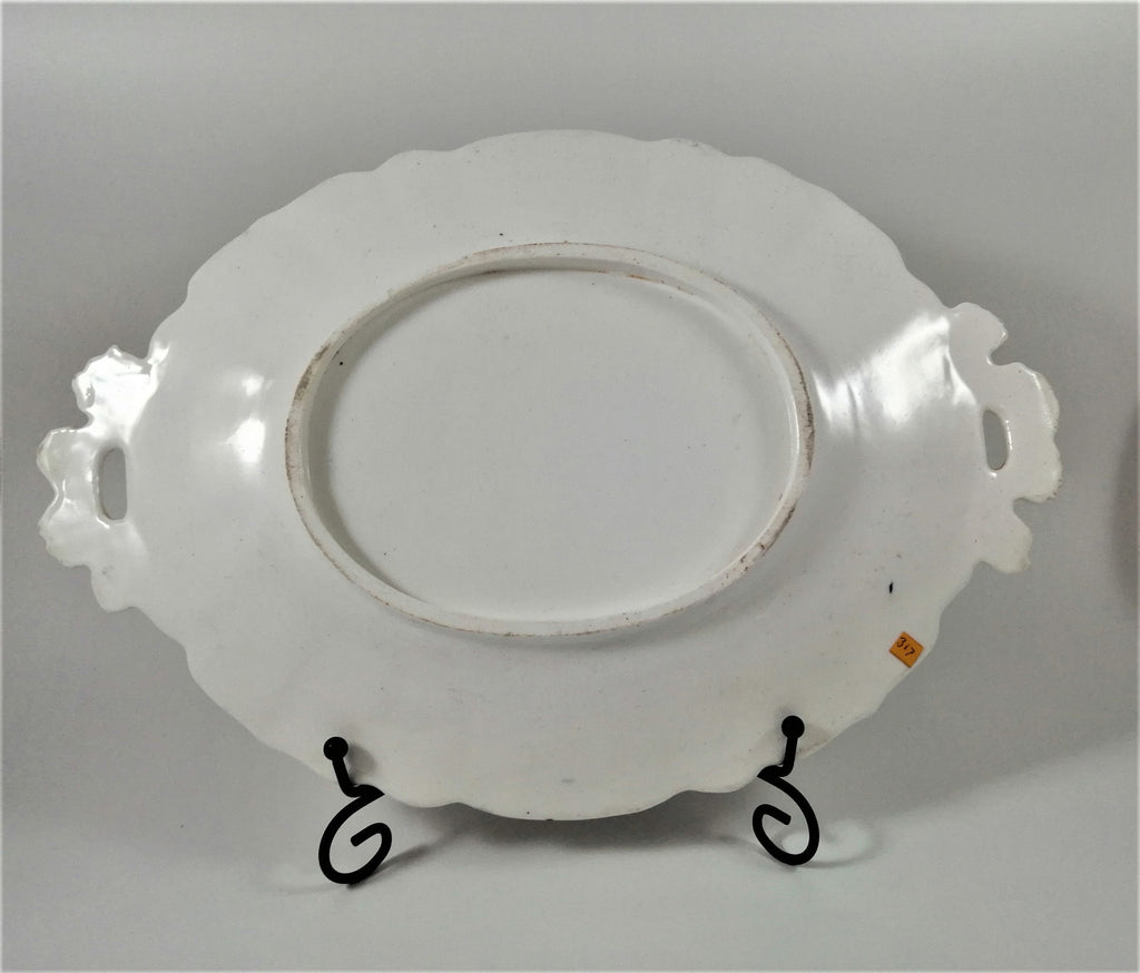 Antique Mason's Ironstone Serving Platter: Hand-Painted Chinoiserie Geese
