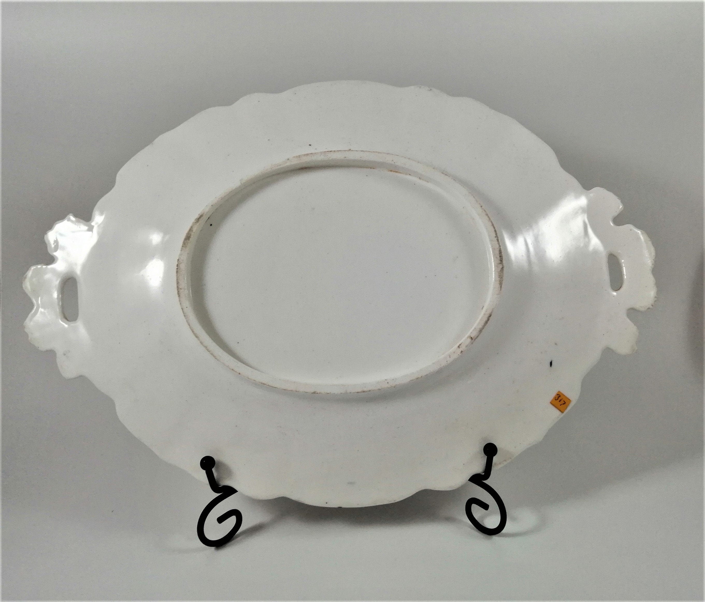 Antique Mason's Ironstone Serving Platter: Hand-Painted Chinoiserie Geese