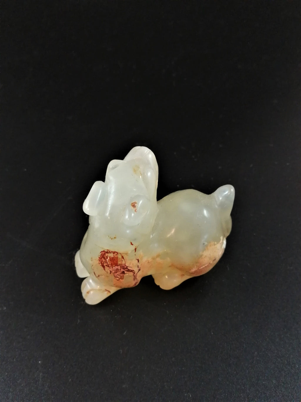 Chinese Nephrite Jade Carving pale green figure of a mythical beast