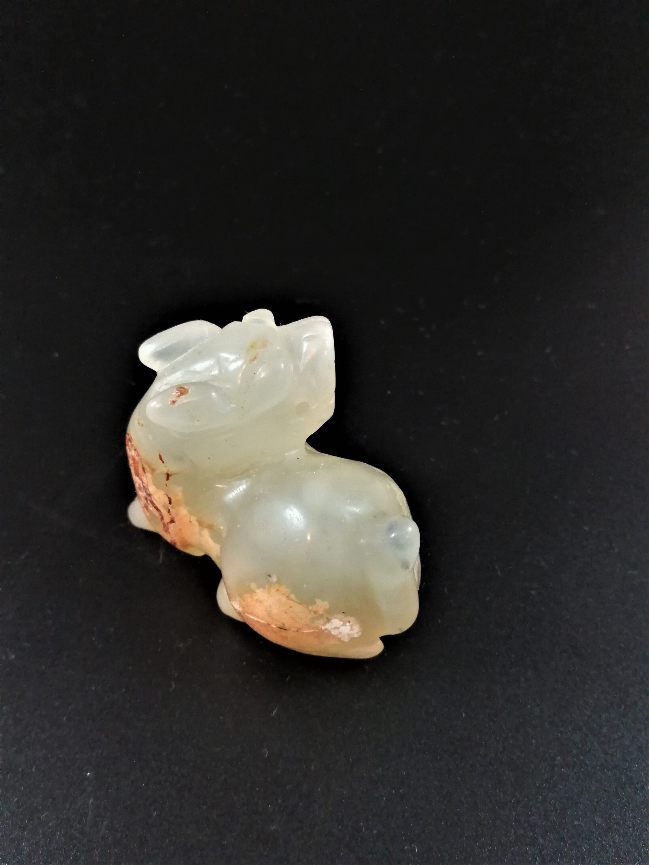 Chinese Nephrite Jade Carving pale green figure of a mythical beast