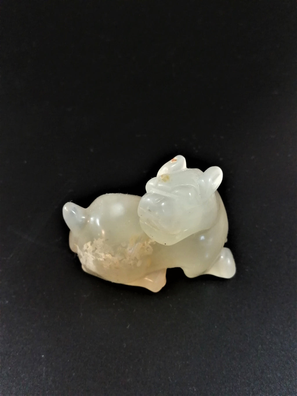 Chinese Nephrite Jade Carving pale green figure of a mythical beast
