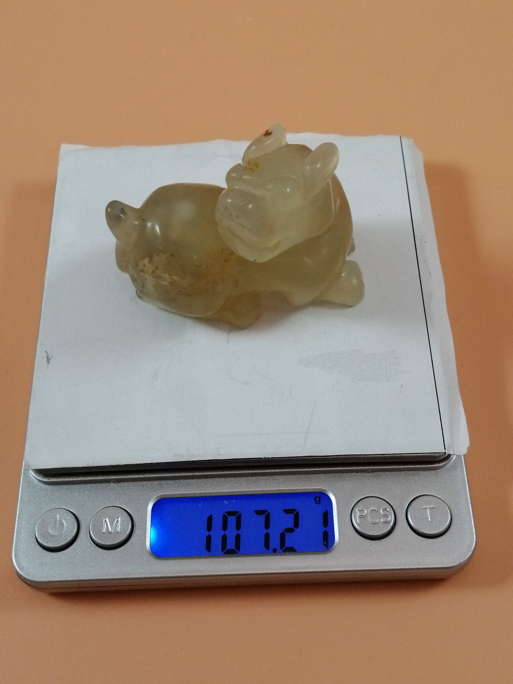Chinese Nephrite Jade Carving pale green figure of a mythical beast
