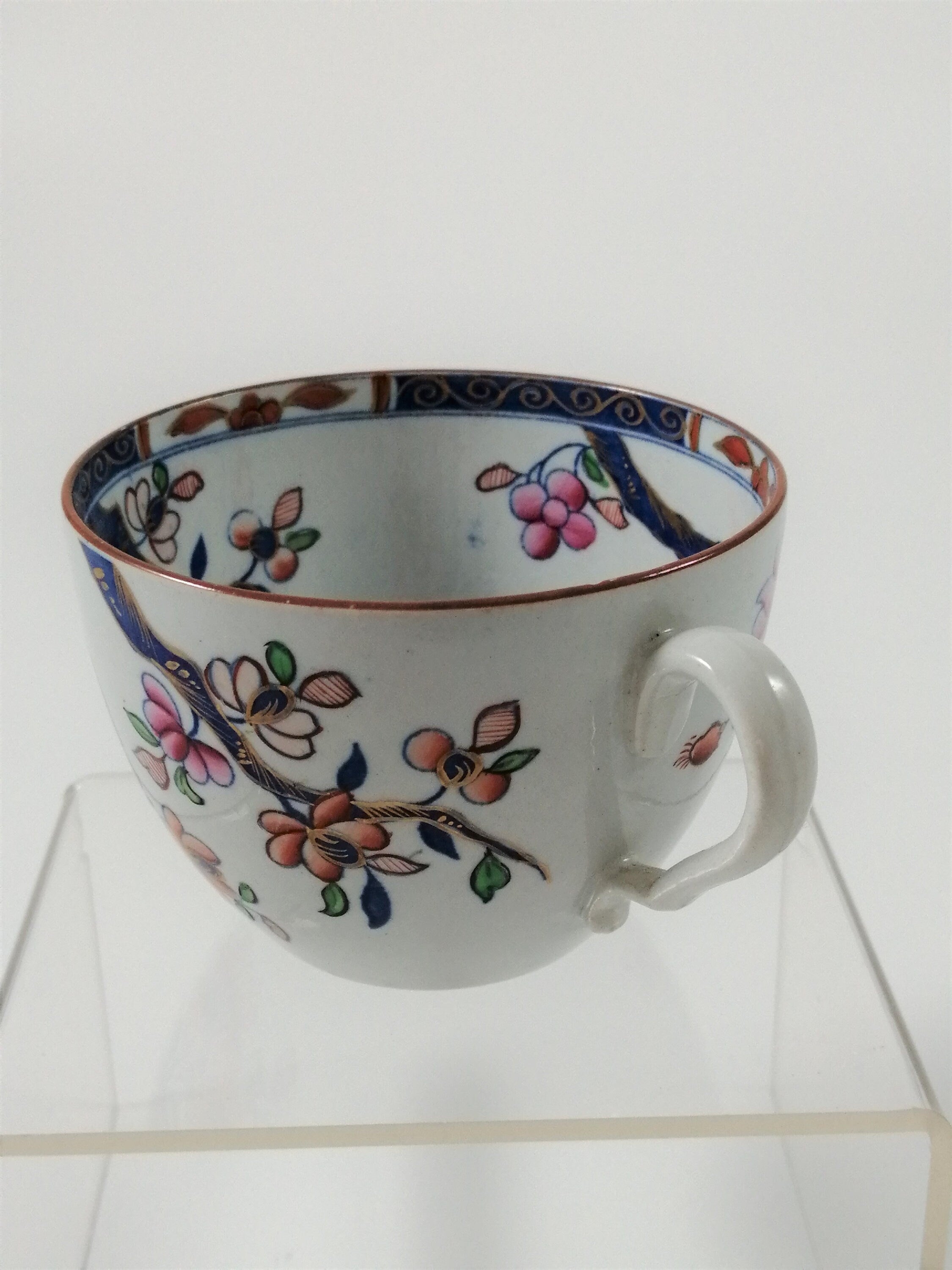 Antique Spode Tea Cup: Tobacco Leaf Pattern, Georgian Porcelain, c. 1810