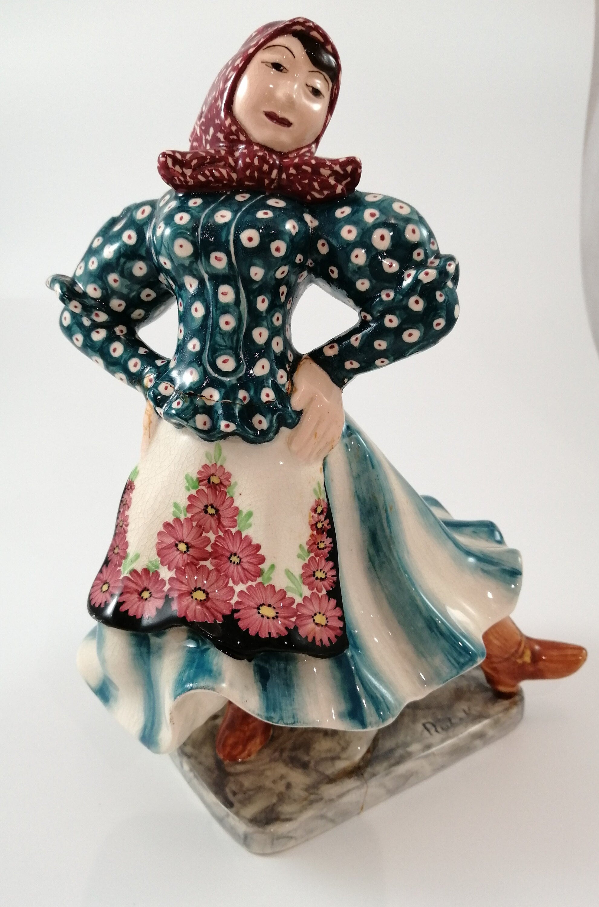 Goldscheider Cossack Figurines: Art Deco Staffordshire Pottery, c 1940s