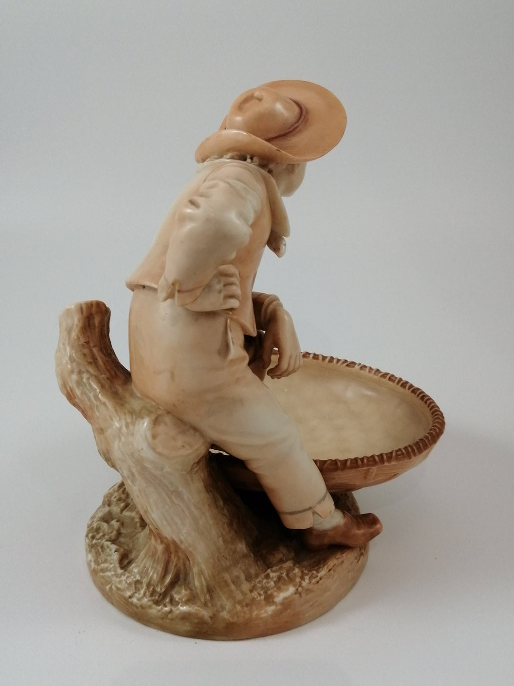 Royal Worcester Figurine: James Hadley Boy in Tree Bonbon Dish, 1889