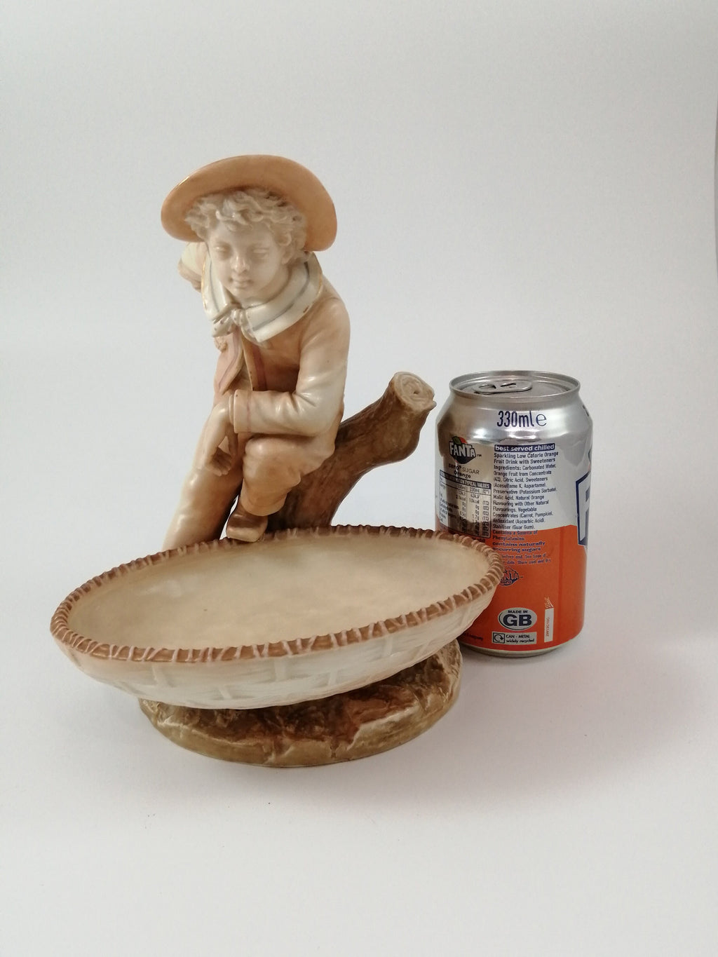 Royal Worcester Figurine: James Hadley Boy in Tree Bonbon Dish, 1889
