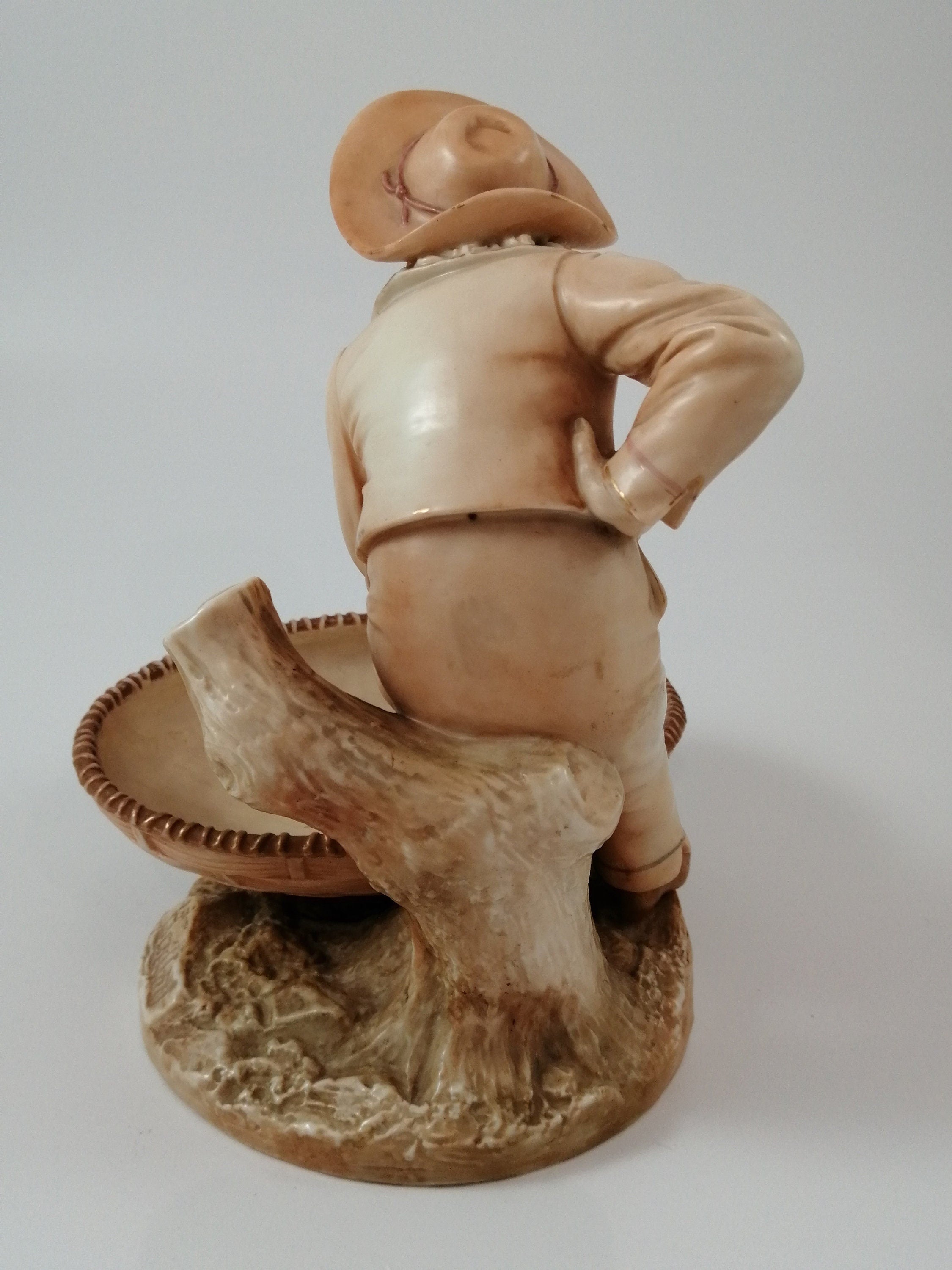 Royal Worcester Figurine: James Hadley Boy in Tree Bonbon Dish, 1889
