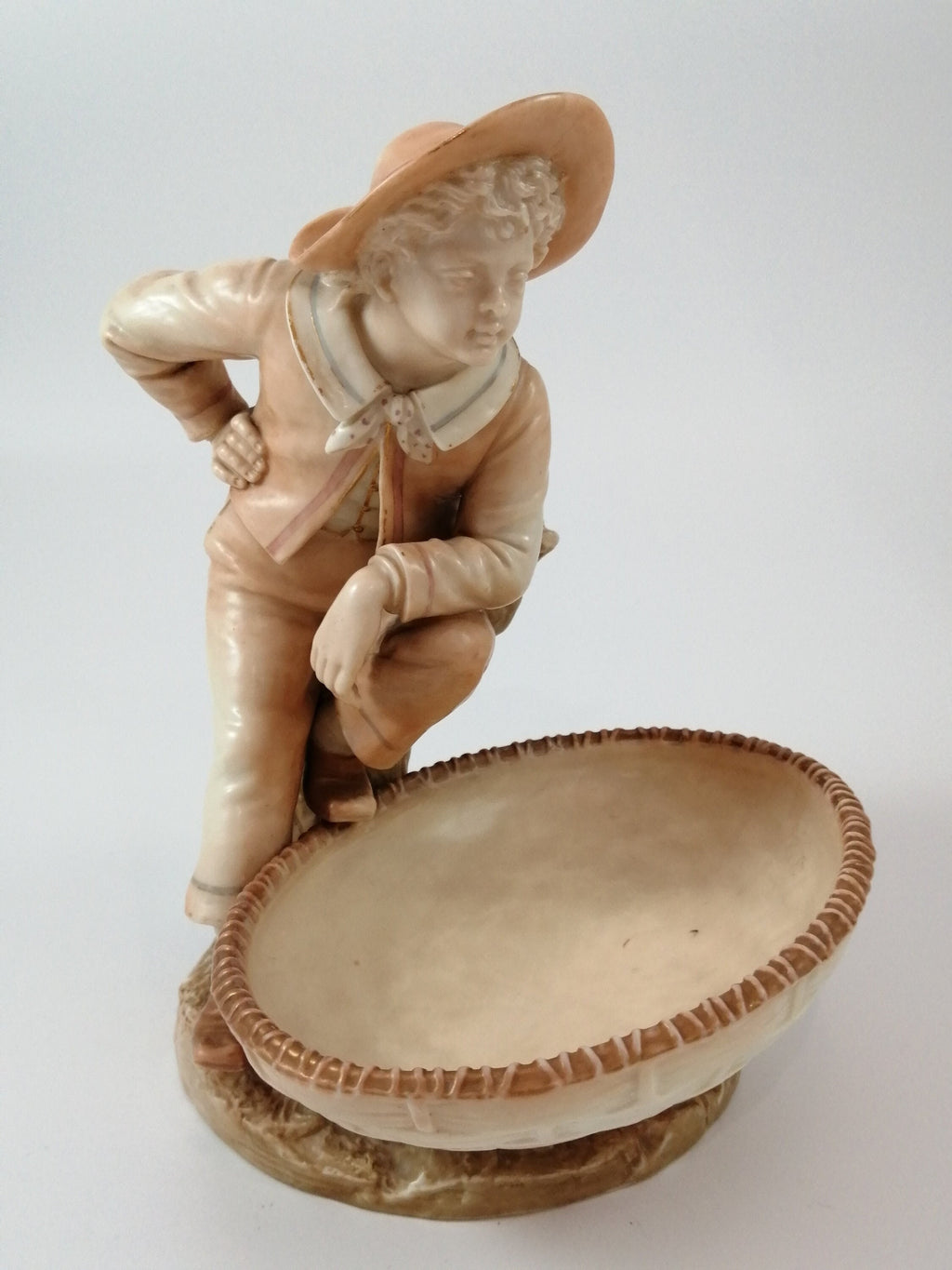 Royal Worcester Figurine: James Hadley Boy in Tree Bonbon Dish, 1889