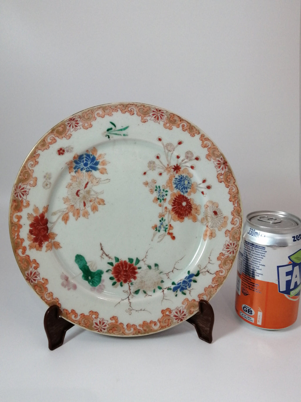 Antique Arita Imari Porcelain Dish: Edo-Meiji Peony Design