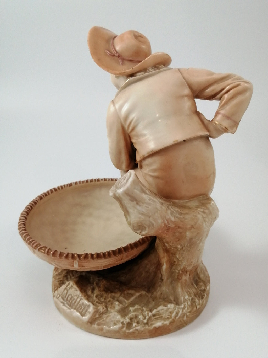 Royal Worcester Figurine: James Hadley Boy in Tree Bonbon Dish, 1889