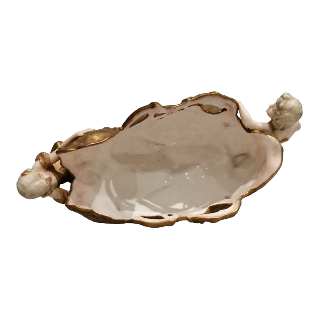 Ernst Wahliss Porcelain Centerpiece: Antique Jugendstil Bowl, Vienna Crown Mark