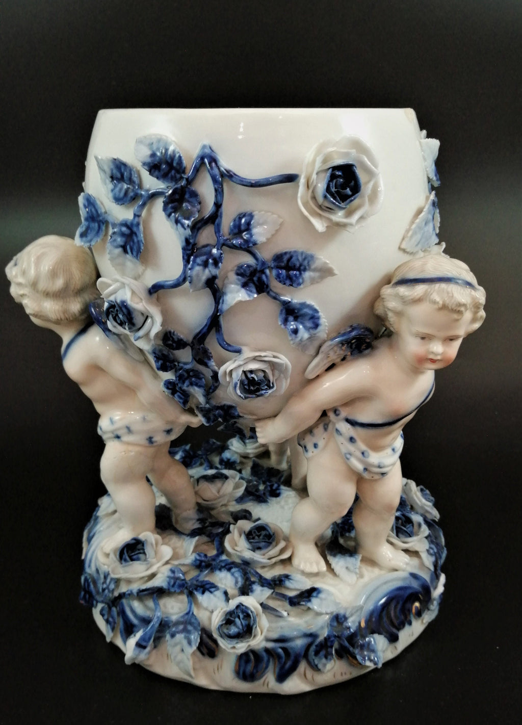 Antique Sitzendorf porcelain vase, late 19th century