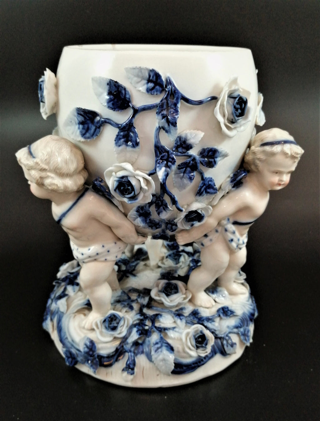 Antique Sitzendorf porcelain vase, late 19th century