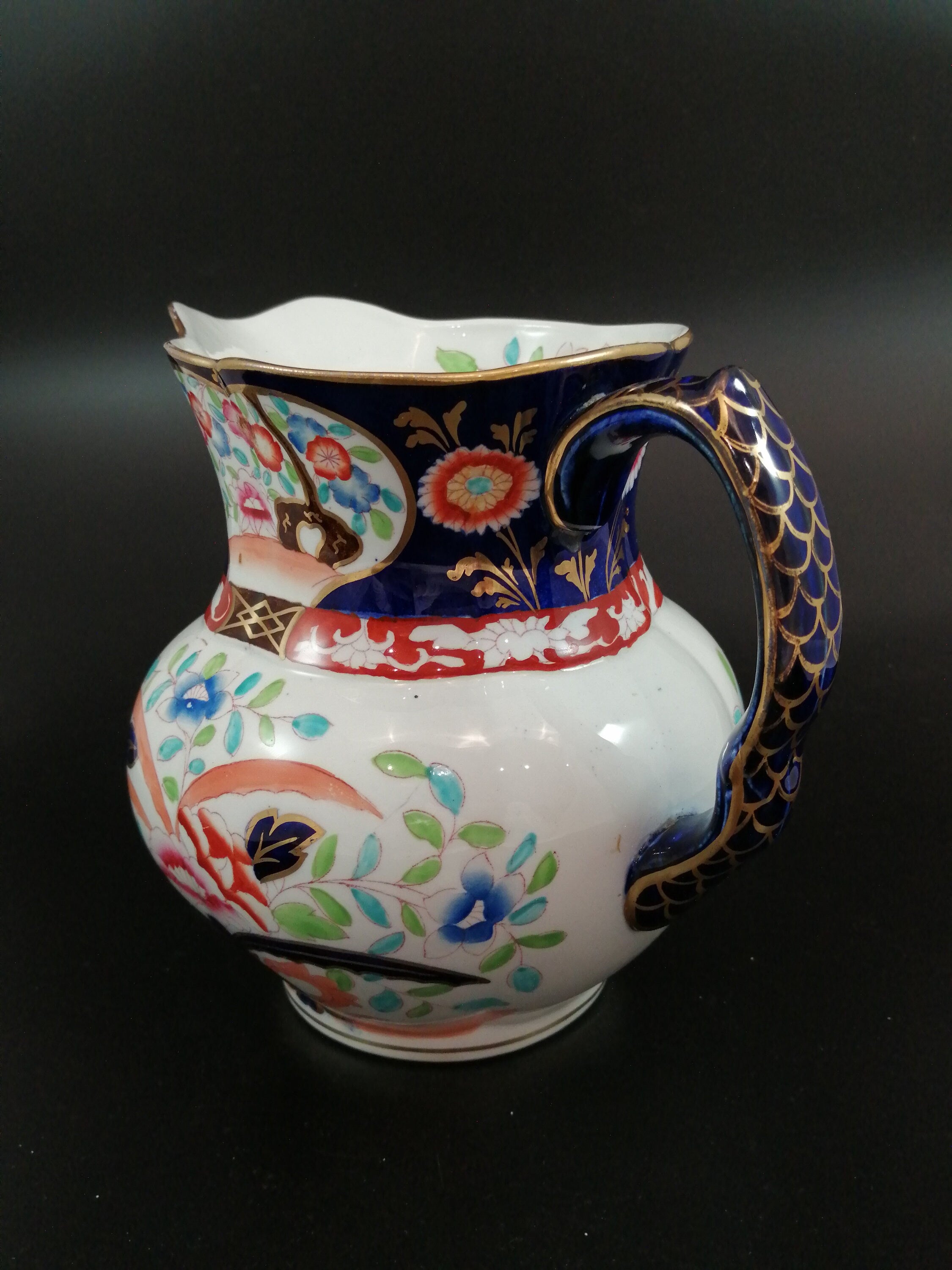 Antique Mason's Ironstone Pitcher and Basin Set: Floral Transferware, c. 1815