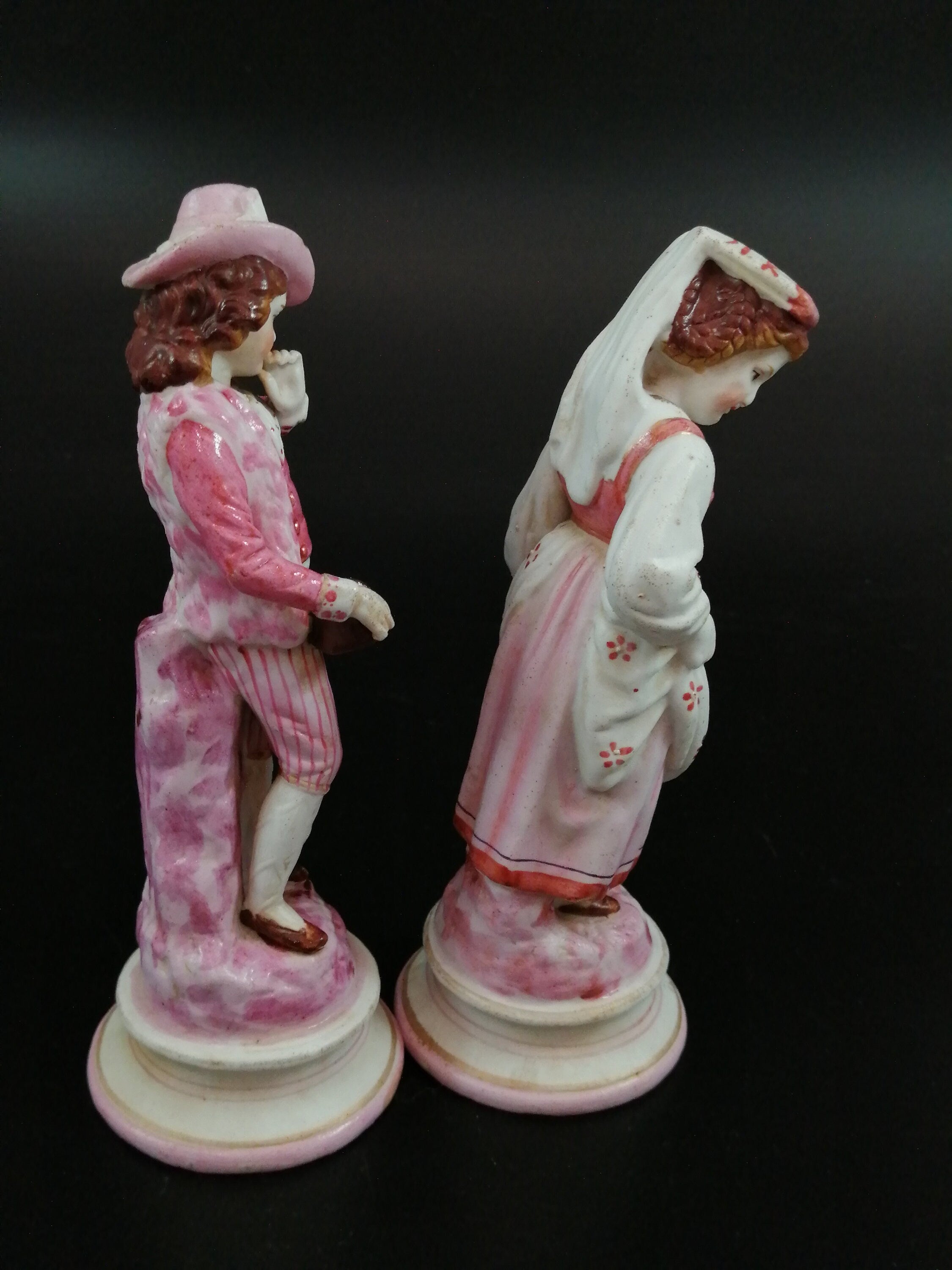 18th Century French Biscuit Porcelain Musicians Figurines: Rococo Decor