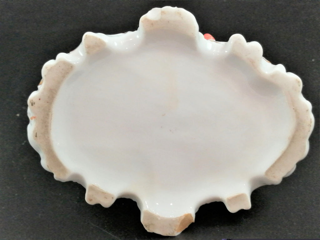 Antique French Porcelain Figurine: Chelsea Style, Floral Decor
