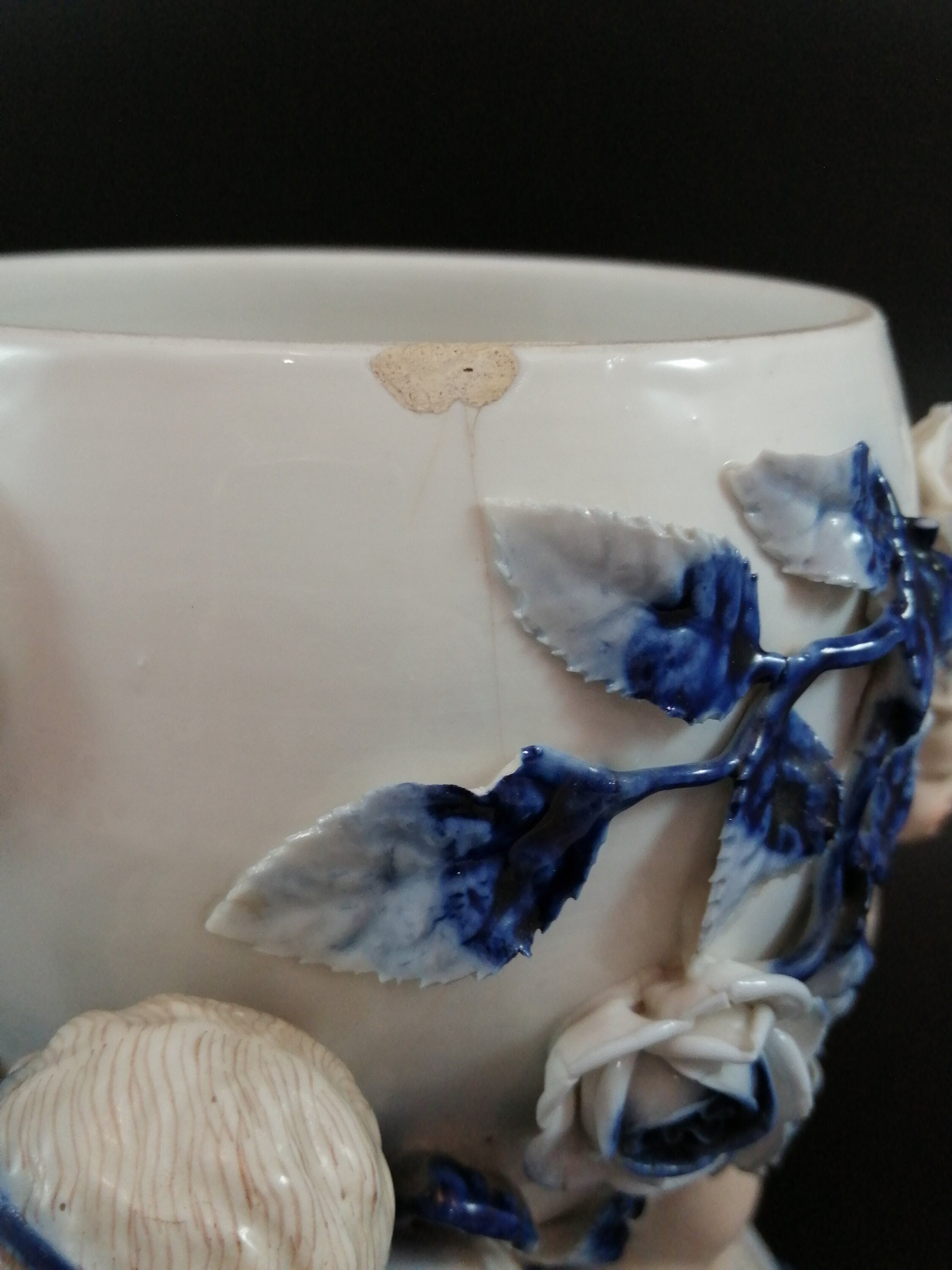 Antique Sitzendorf porcelain vase, late 19th century