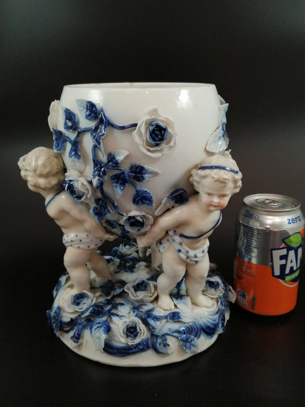 Antique Sitzendorf porcelain vase, late 19th century
