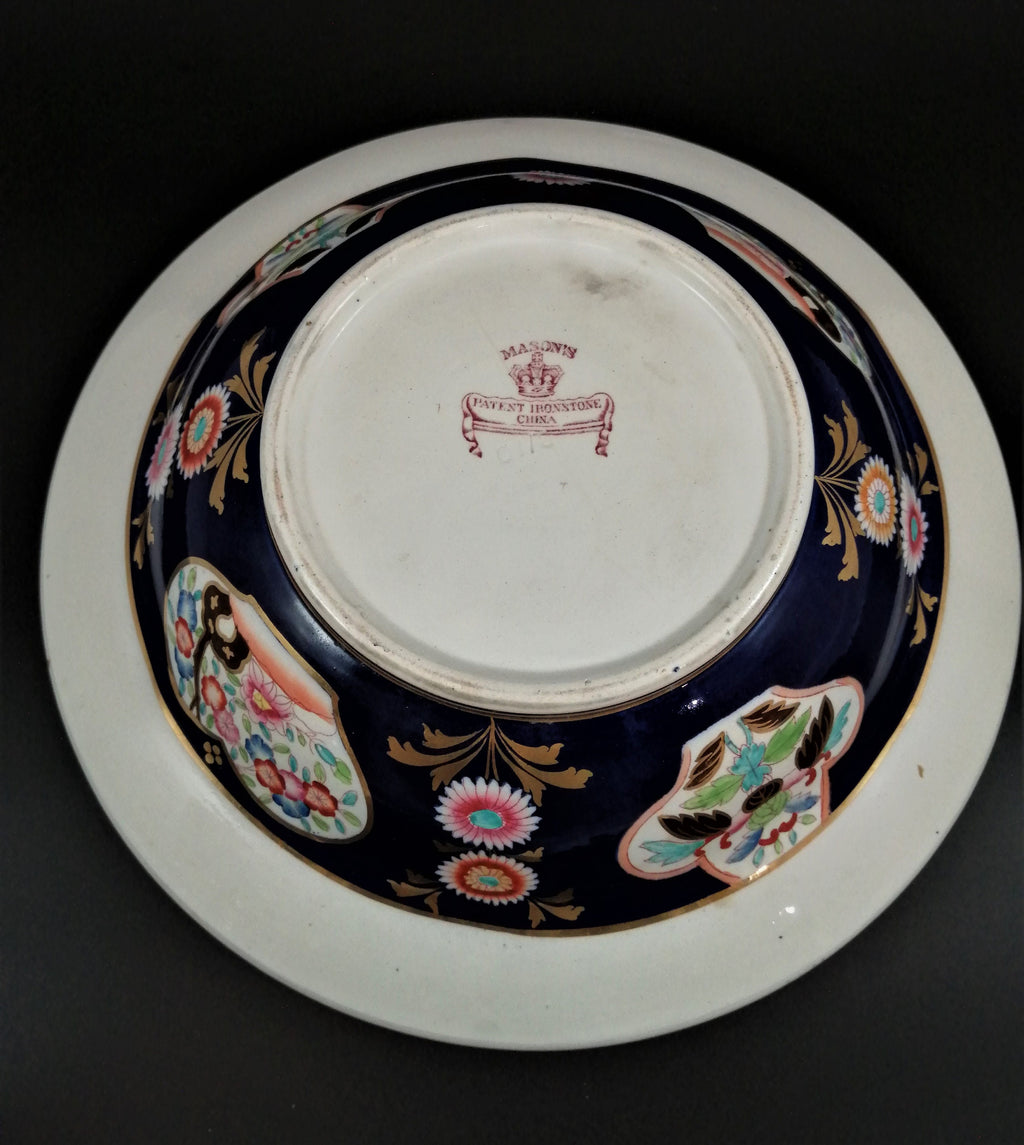 Antique Mason's Ironstone Pitcher and Basin Set: Floral Transferware, c. 1815