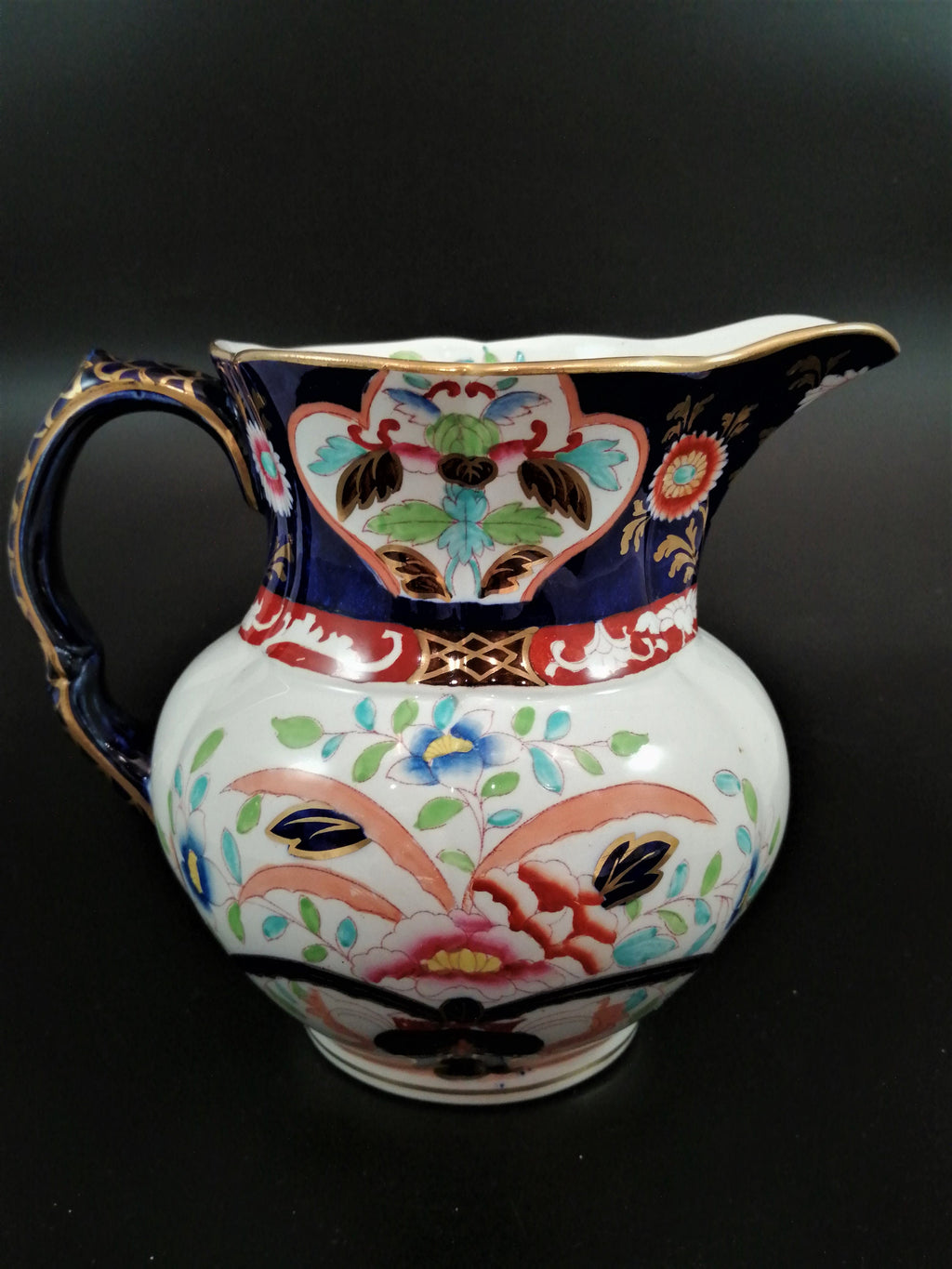 Antique Mason's Ironstone Pitcher and Basin Set: Floral Transferware, c. 1815