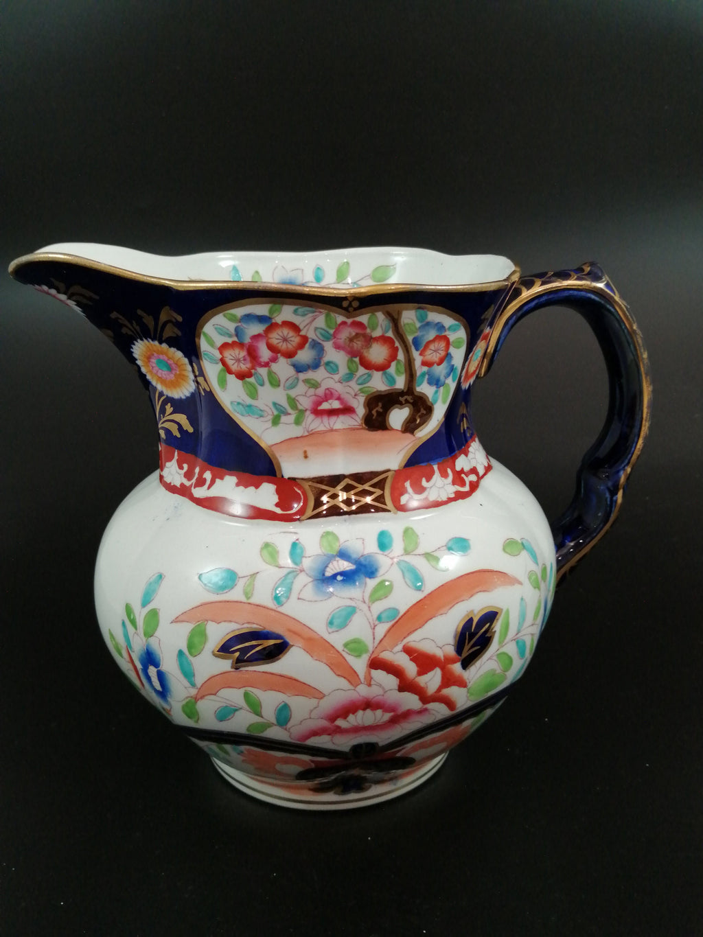 Antique Mason's Ironstone Pitcher and Basin Set: Floral Transferware, c. 1815