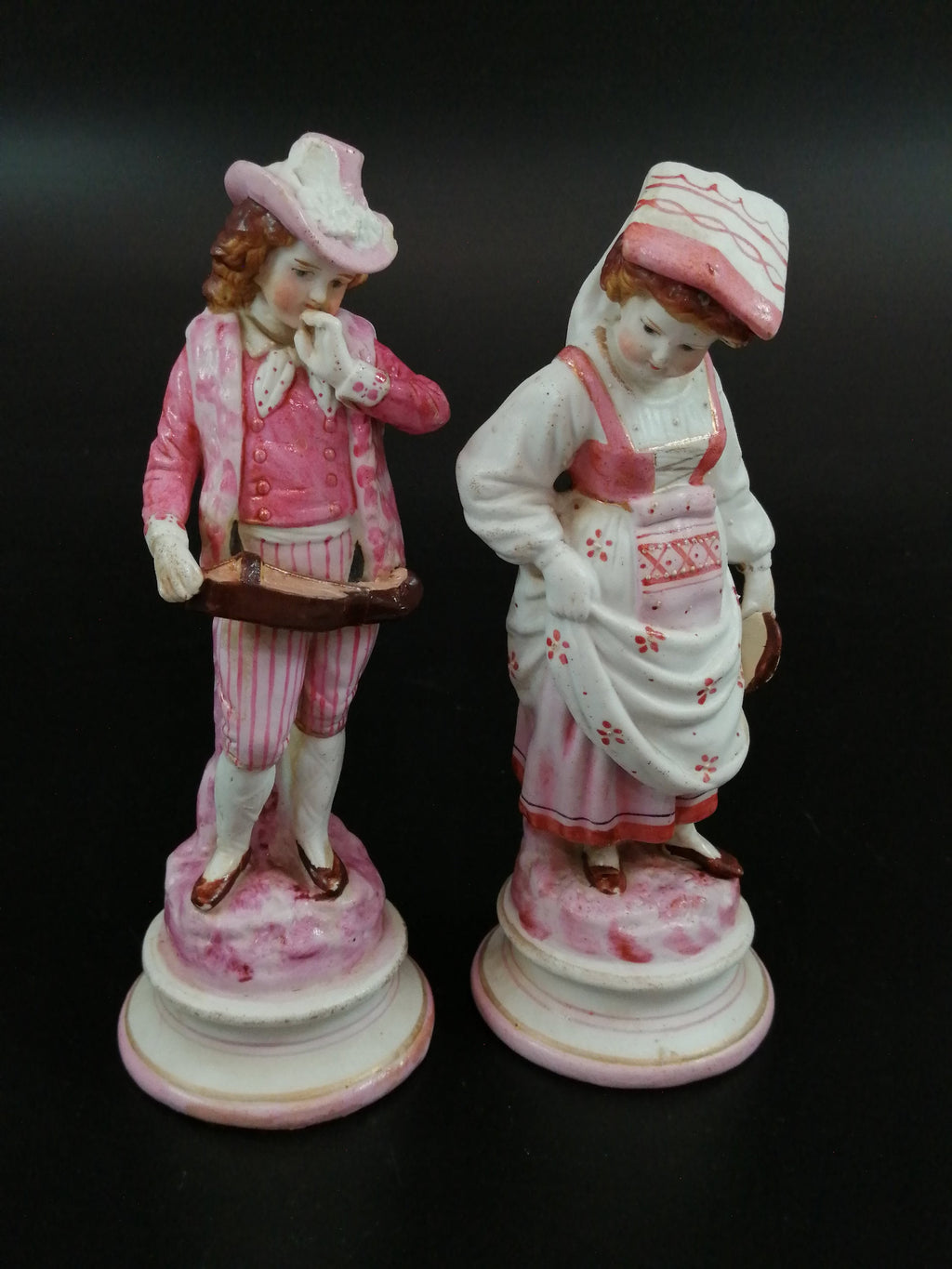 18th Century French Biscuit Porcelain Musicians Figurines: Rococo Decor
