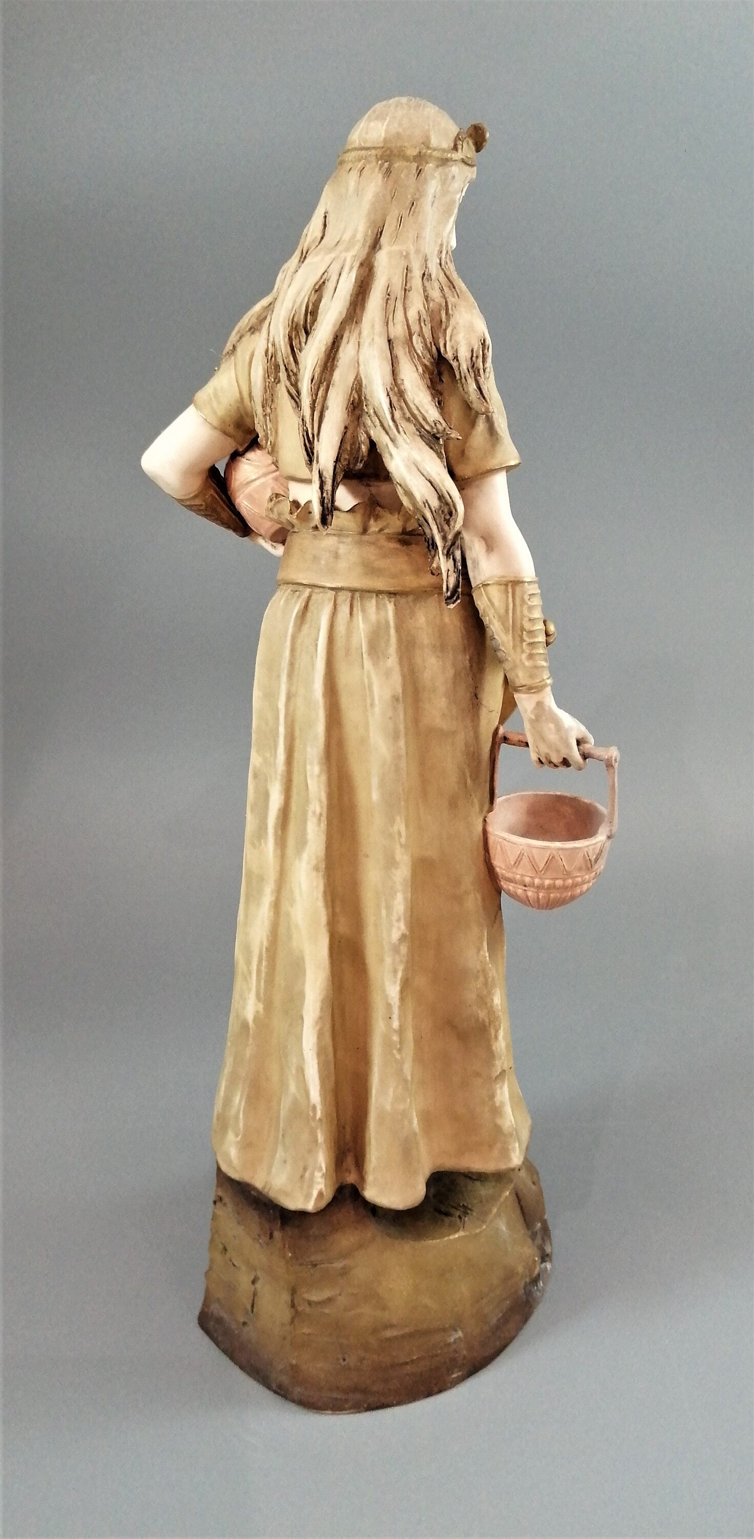 Ernst Wahliss Art Nouveau Porcelain Figurine: Bohemian Warrior Princess, 41cm