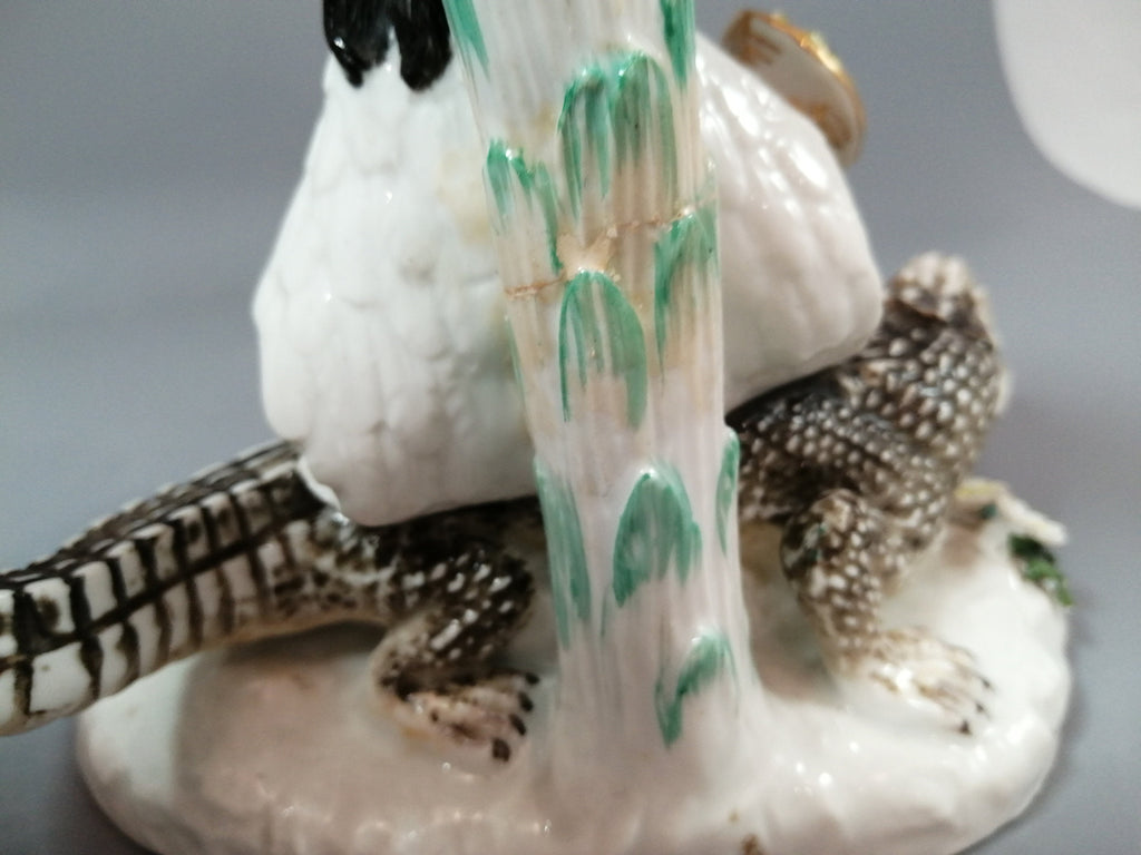 Antique Chelsea Porcelain Figurine: Woman on Alligator, c. 1745