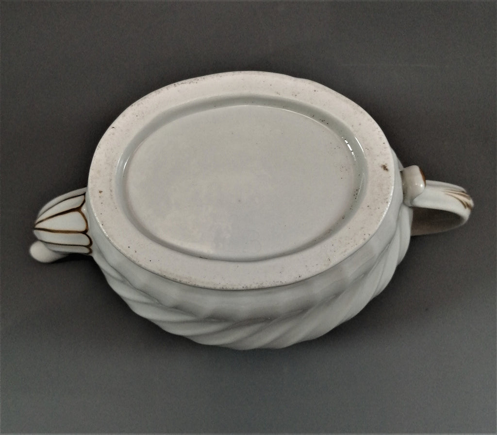 Antique Flight & Barr Worcester Teapot with Stand: Gold Floral, c. 1793-1804