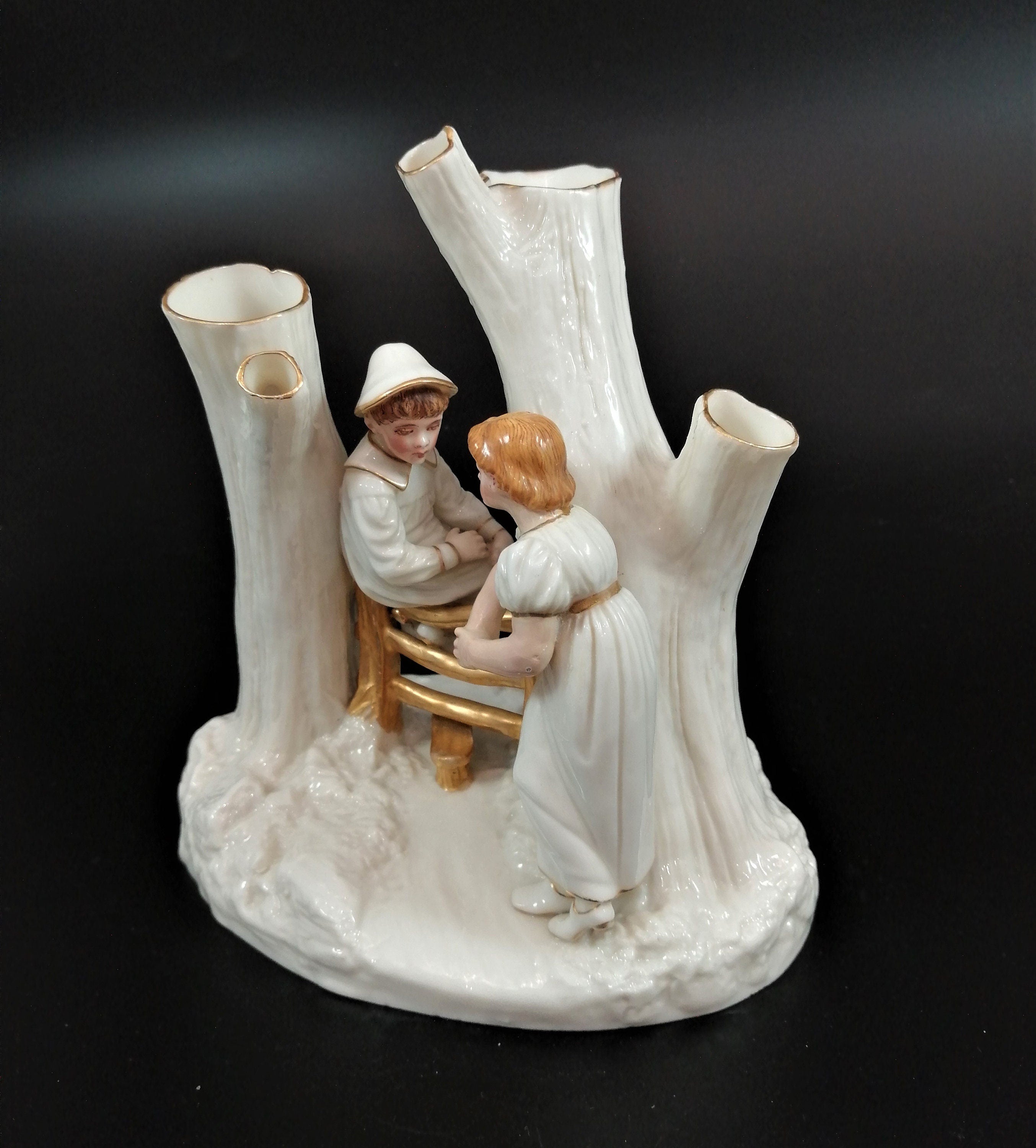 Rare Royal Worcester Porcelain Figurine: Country Courtship, James Hadley 1884