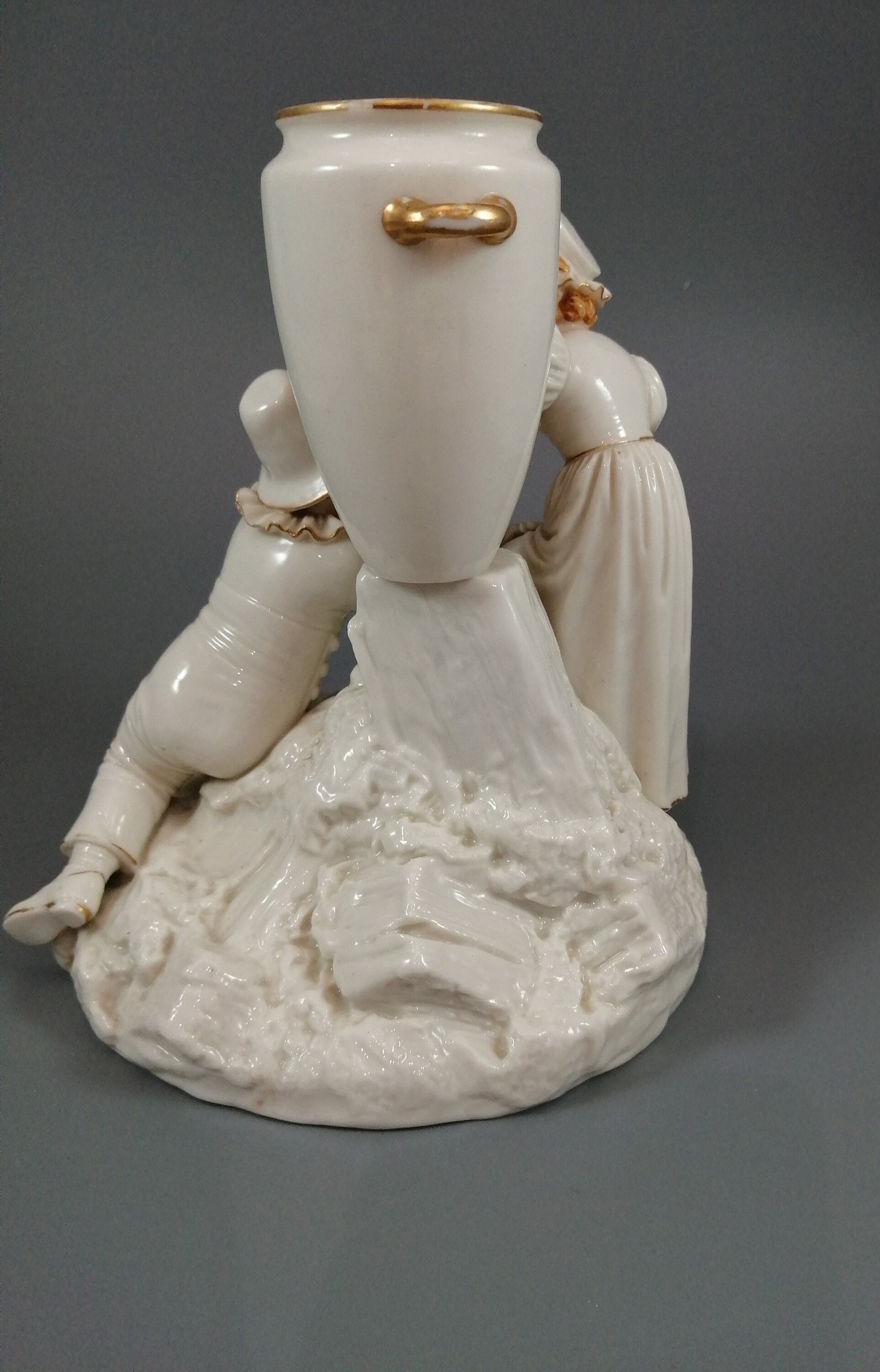 Rare Royal Worcester Figurine: Kate Greenaway Boy & Girl, Antique Decor