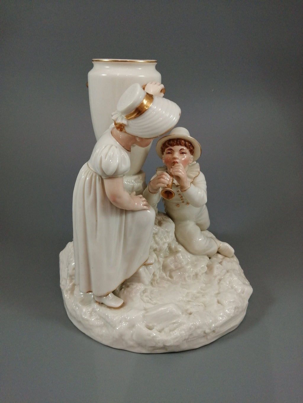Rare Royal Worcester Figurine: Kate Greenaway Boy & Girl, Antique Decor