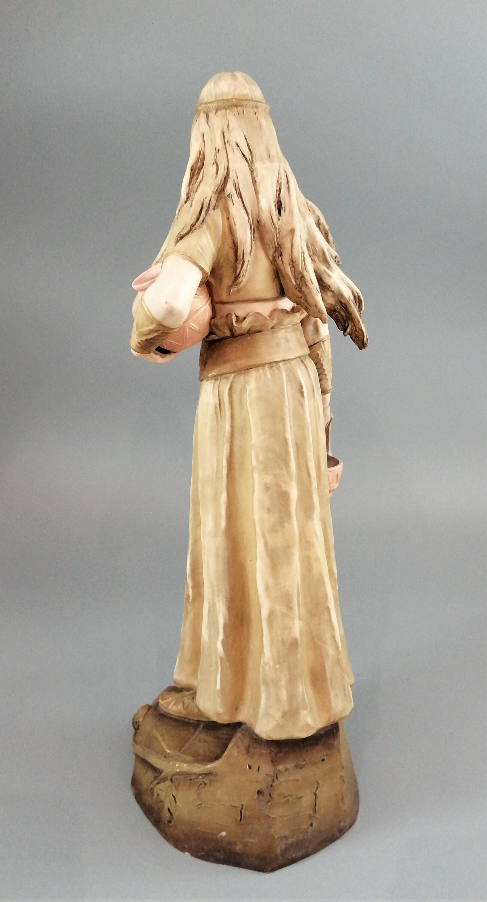 Ernst Wahliss Art Nouveau Porcelain Figurine: Bohemian Warrior Princess, 41cm