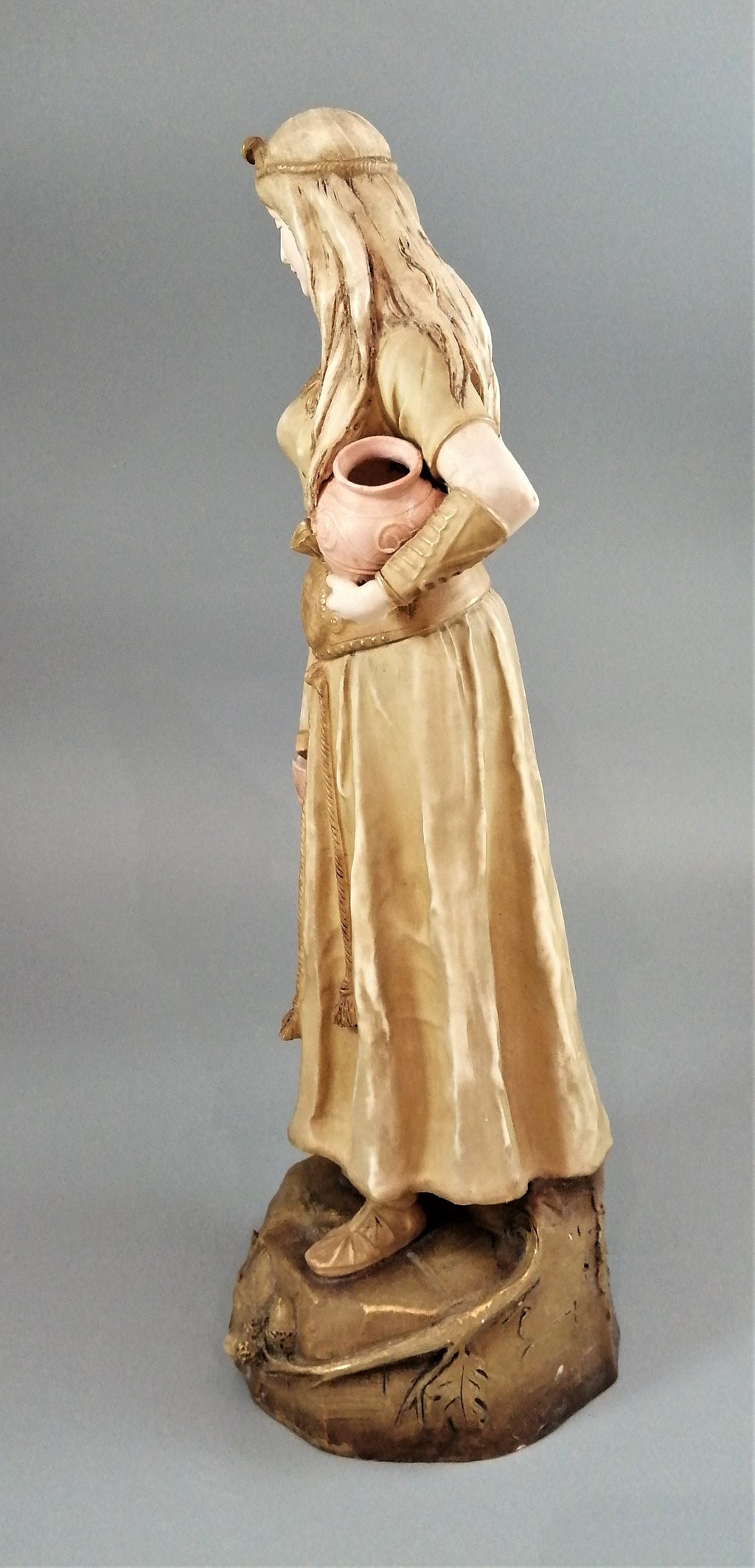 Ernst Wahliss Art Nouveau Porcelain Figurine: Bohemian Warrior Princess, 41cm