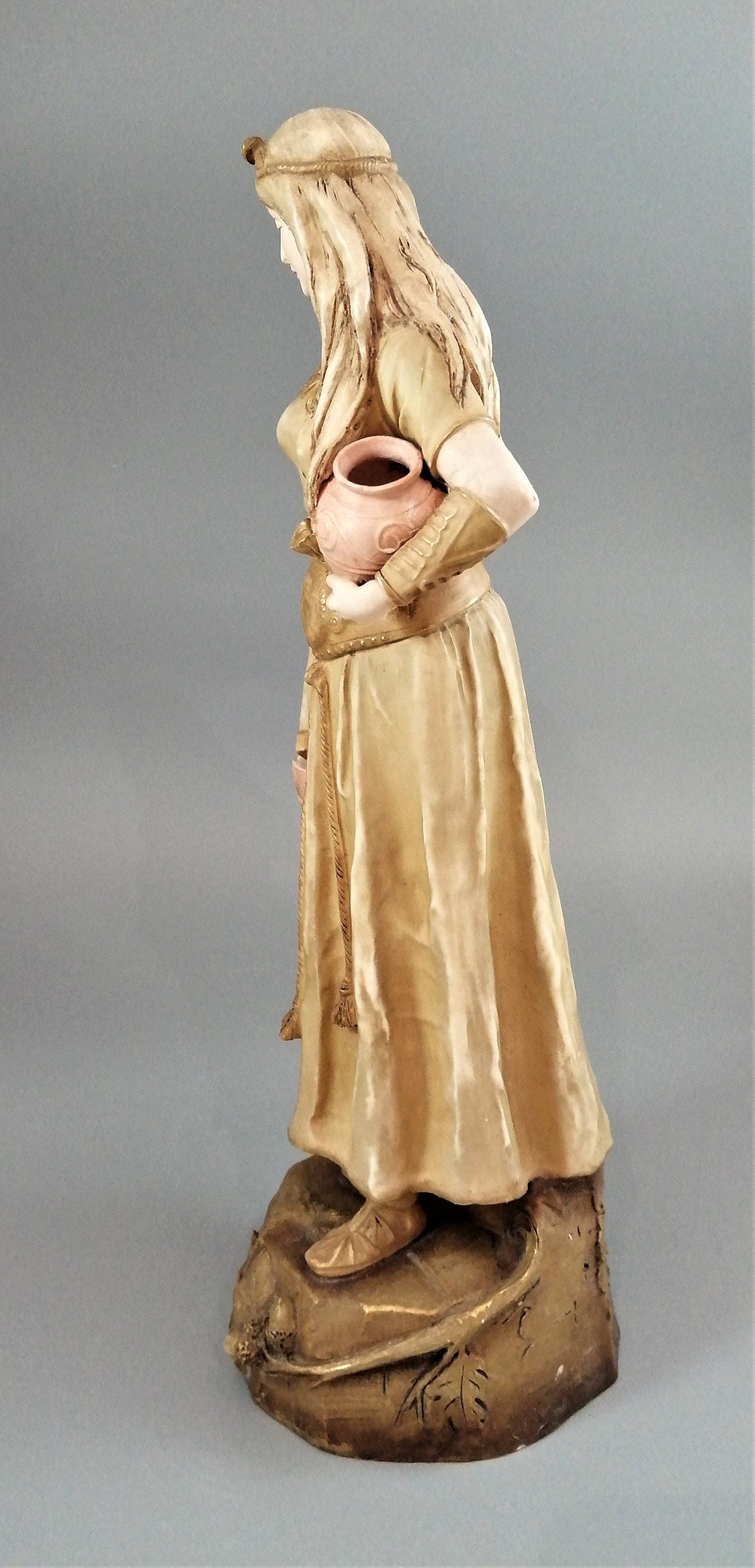 Ernst Wahliss Art Nouveau Porcelain Figurine: Bohemian Warrior Princess, 41cm