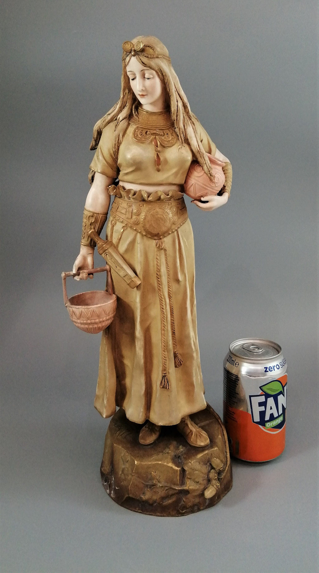 Ernst Wahliss Art Nouveau Porcelain Figurine: Bohemian Warrior Princess, 41cm