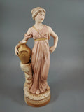 Antique Royal Dux Porcelain Figurine: Lady with Jug, Bohemian Decor