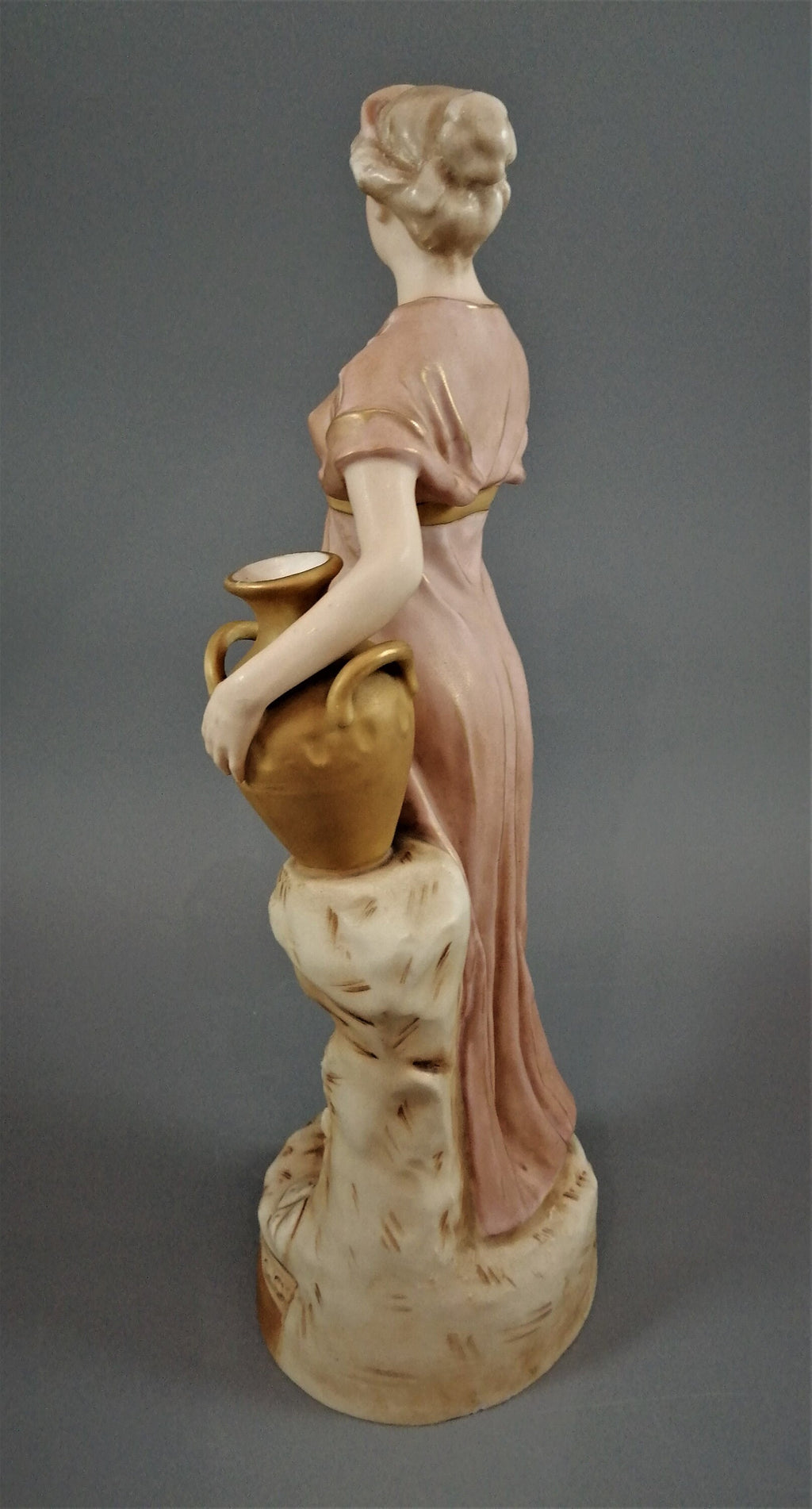 Antique Royal Dux Porcelain Figurine: Lady with Jug