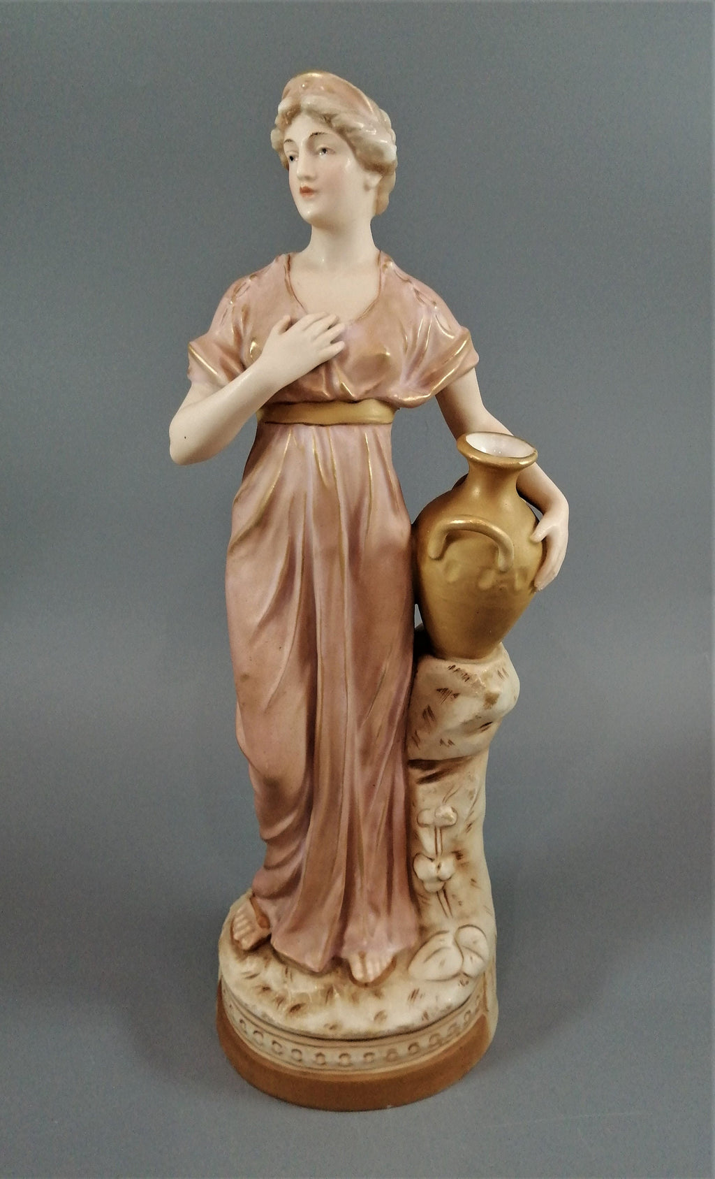 Antique Royal Dux Porcelain Figurine: Lady with Jug