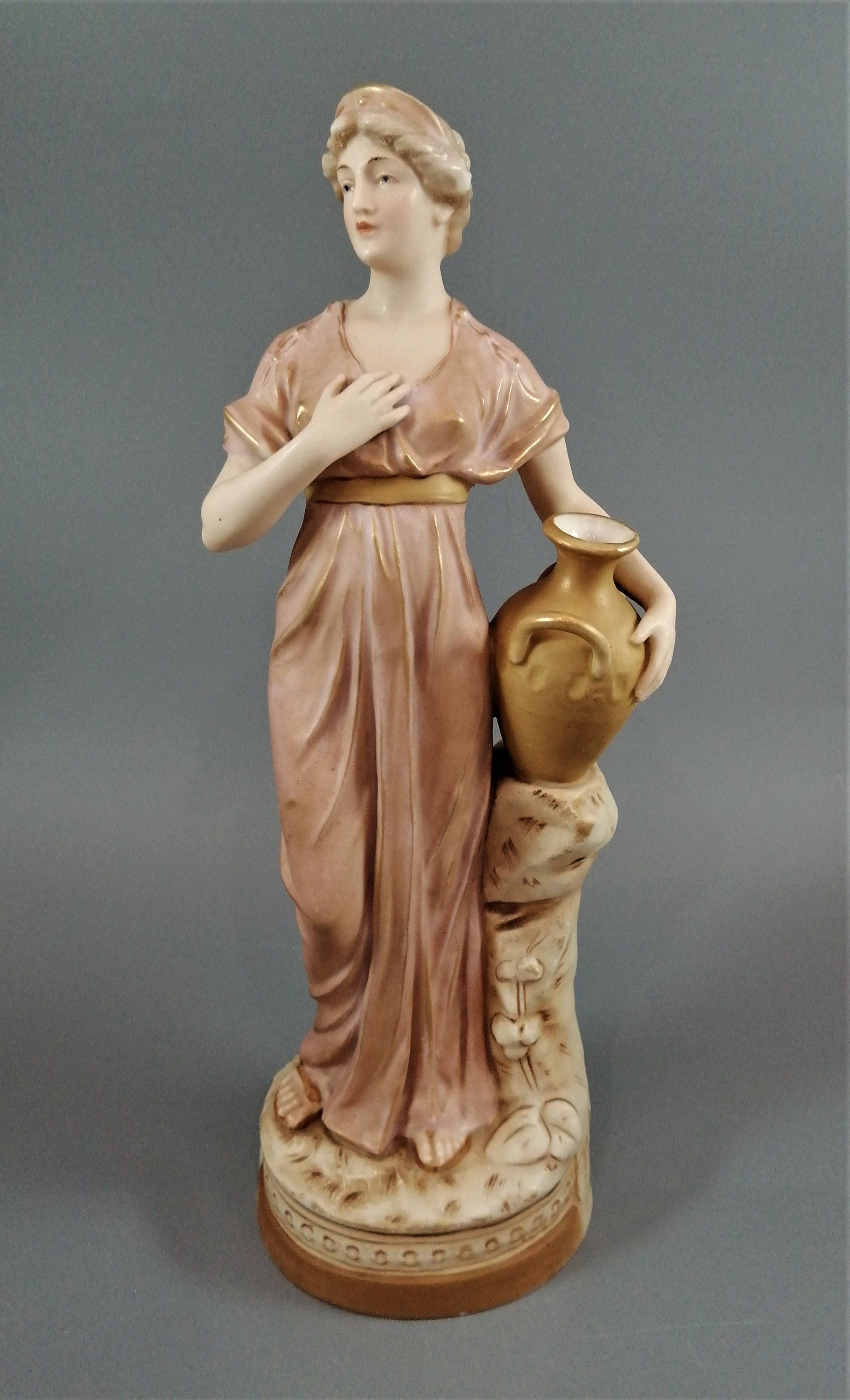 Antique Royal Dux Porcelain Figurine: Lady with Jug