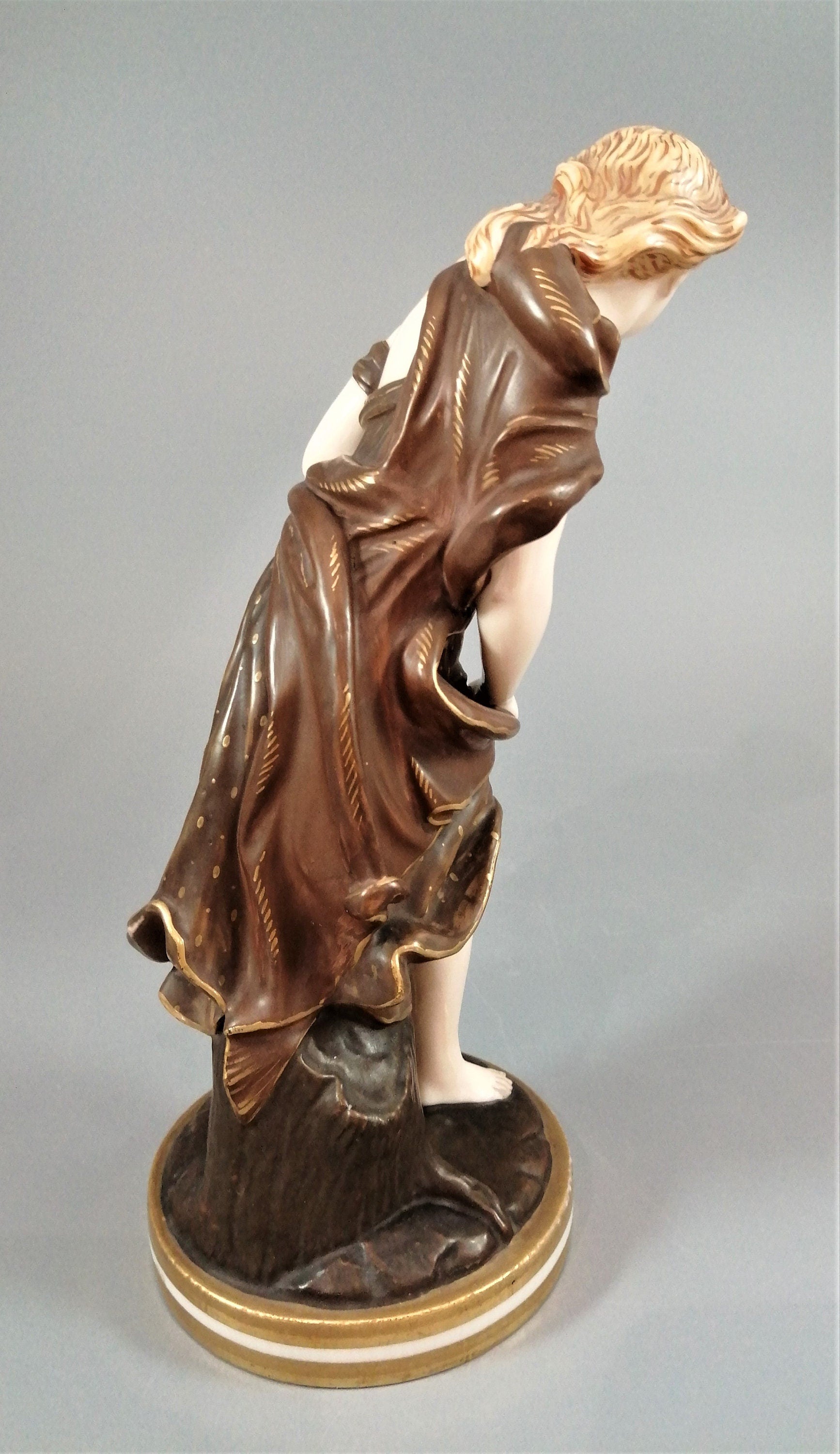 Royal Worcester 'Before the Wind' and 'Against the Wind' Figurines by James Hadley c.1876