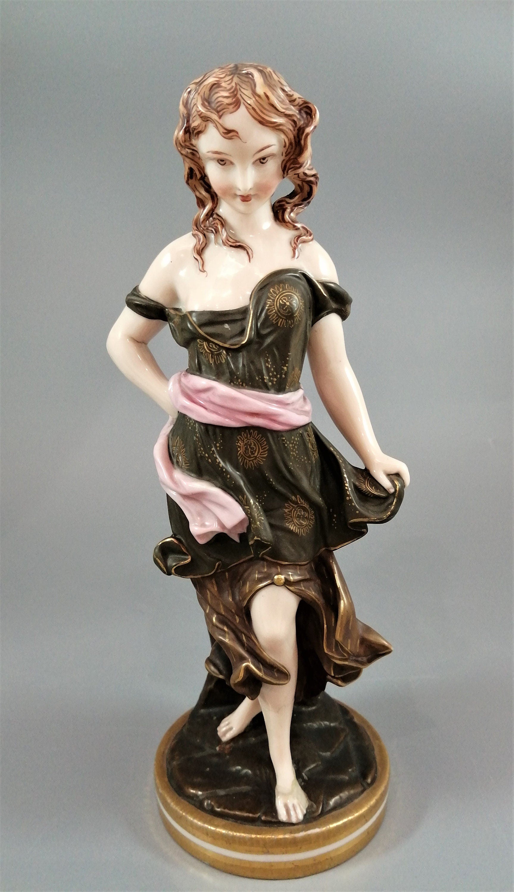 Royal Worcester 'Before the Wind' and 'Against the Wind' Figurines by James Hadley c.1876