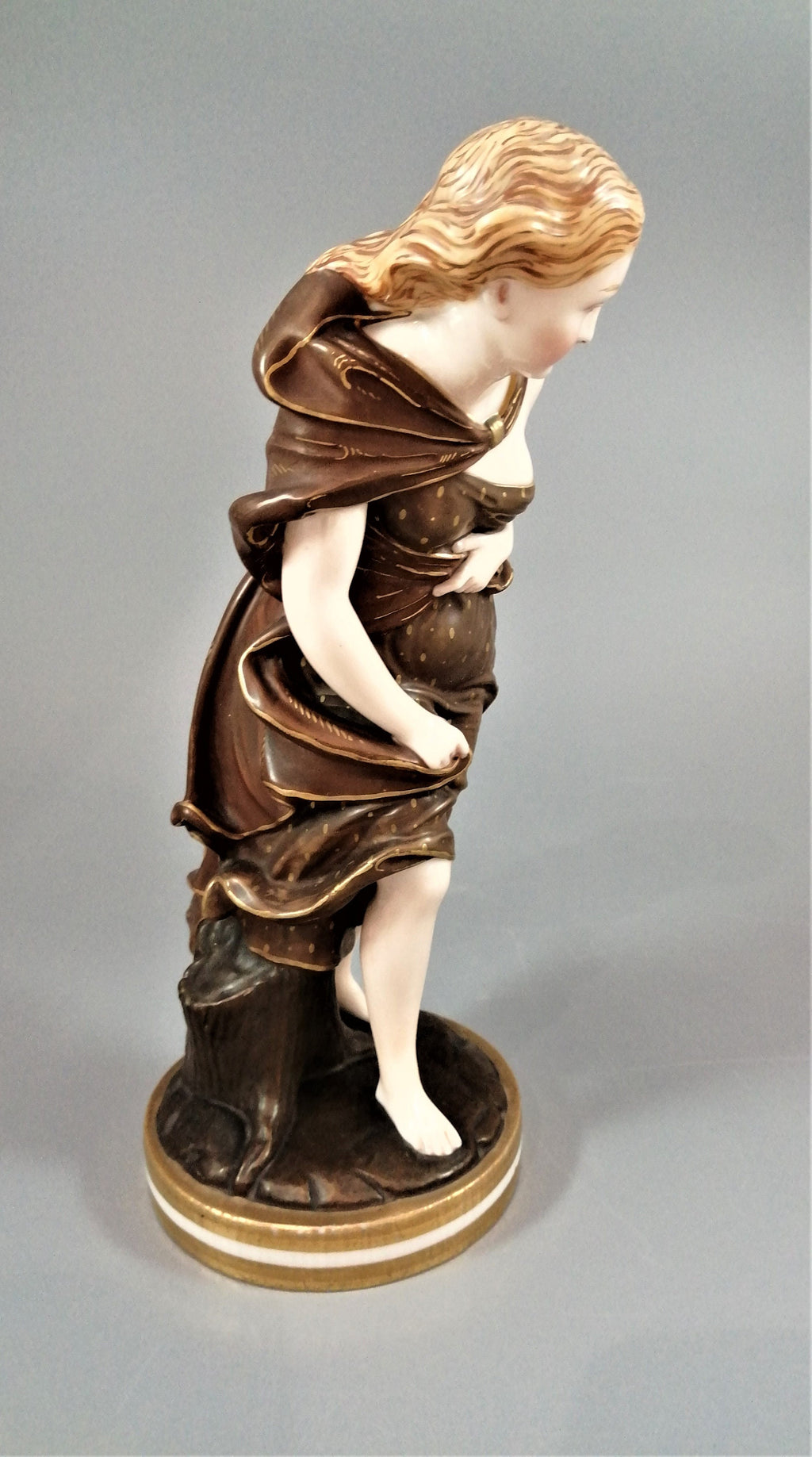 Royal Worcester 'Before the Wind' and 'Against the Wind' Figurines by James Hadley c.1876