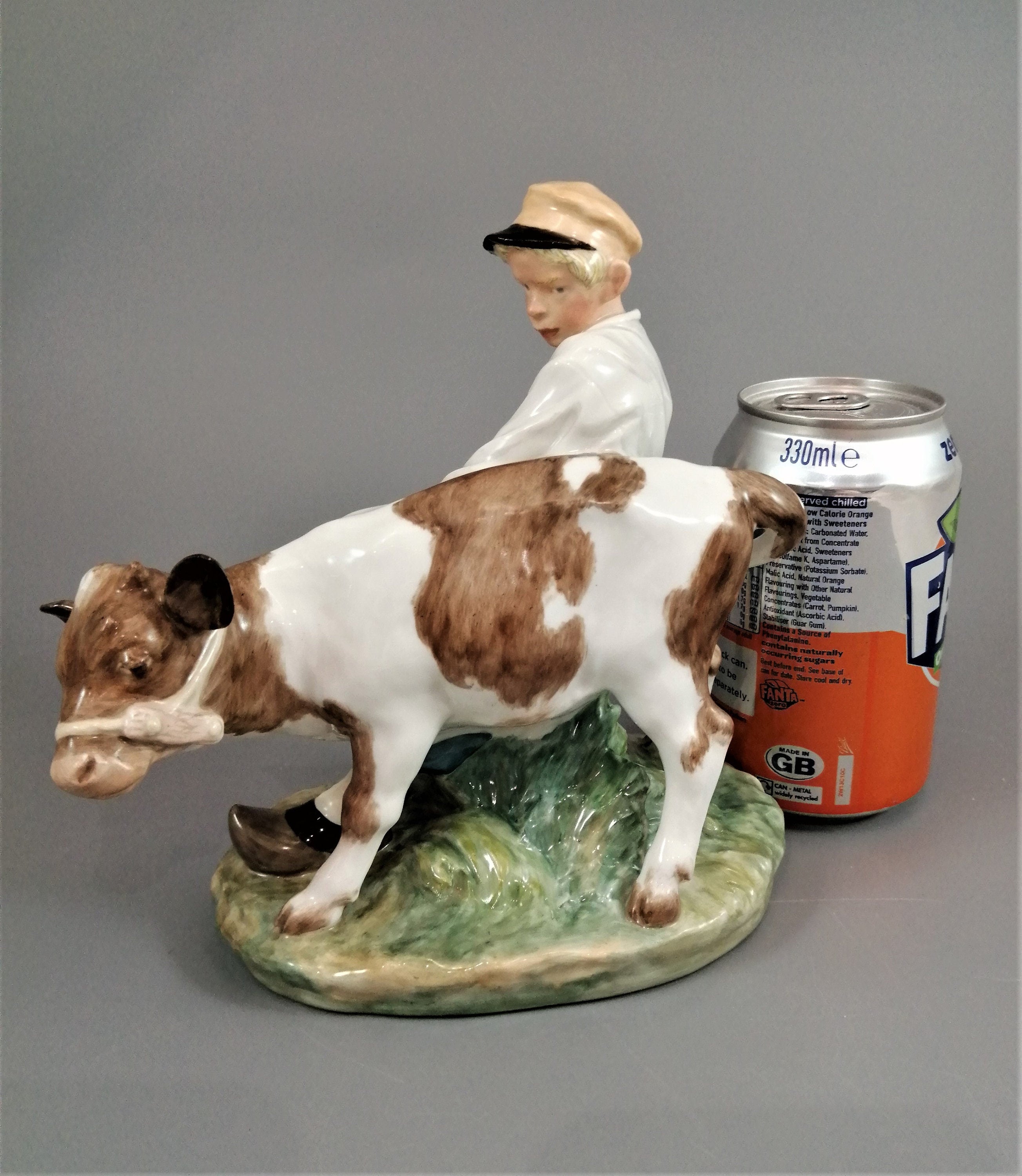 Royal Copenhagen Porcelain Figurine: Boy with Calf, Juliane Marie Design