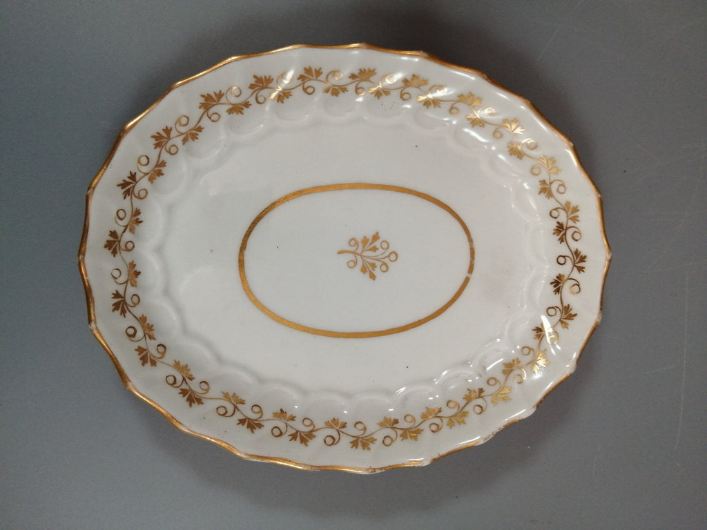Antique Flight & Barr Worcester Teapot with Stand: Gold Floral, c. 1793-1804