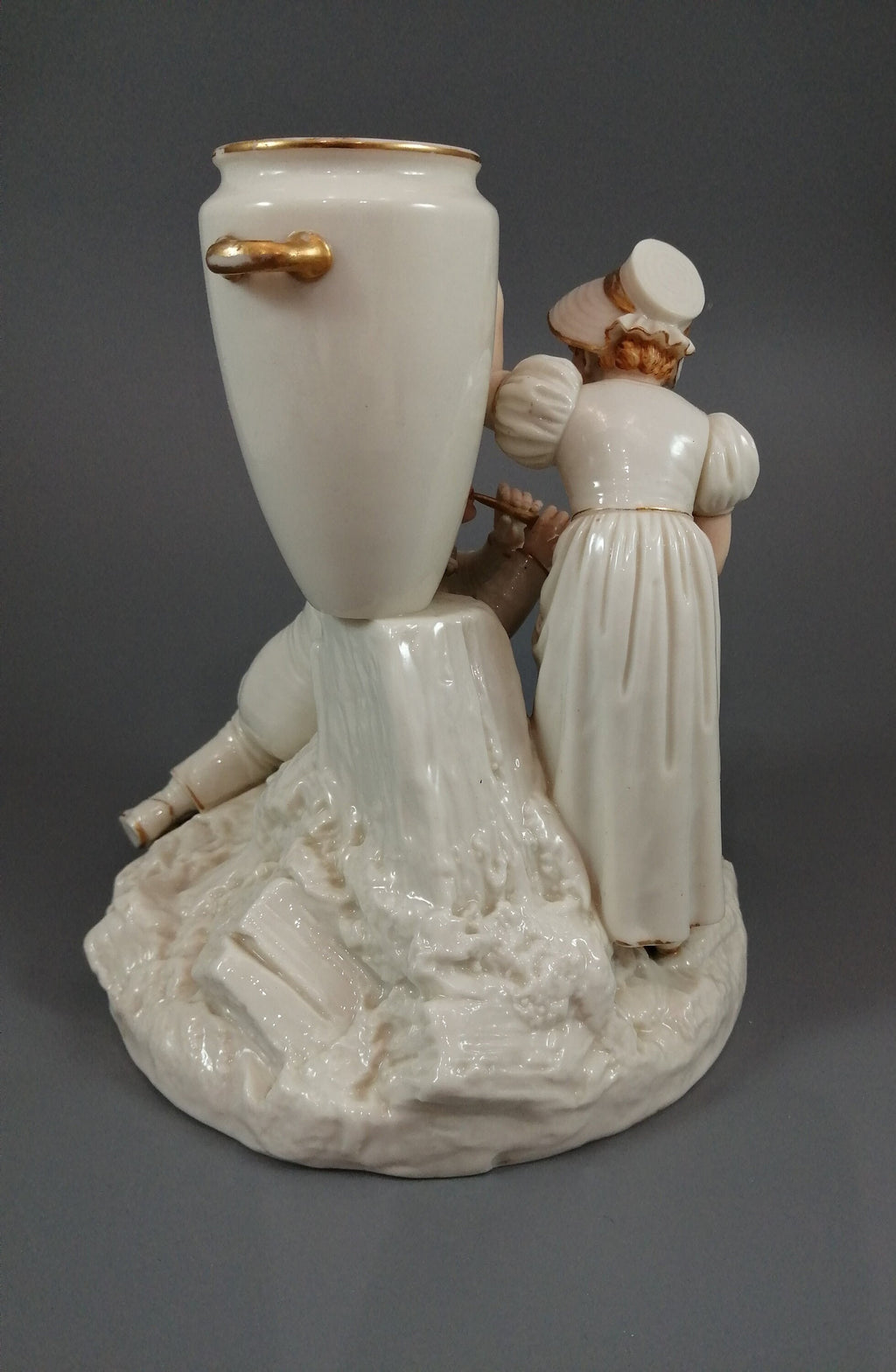 Rare Royal Worcester Figurine: Kate Greenaway Boy & Girl, Antique Decor