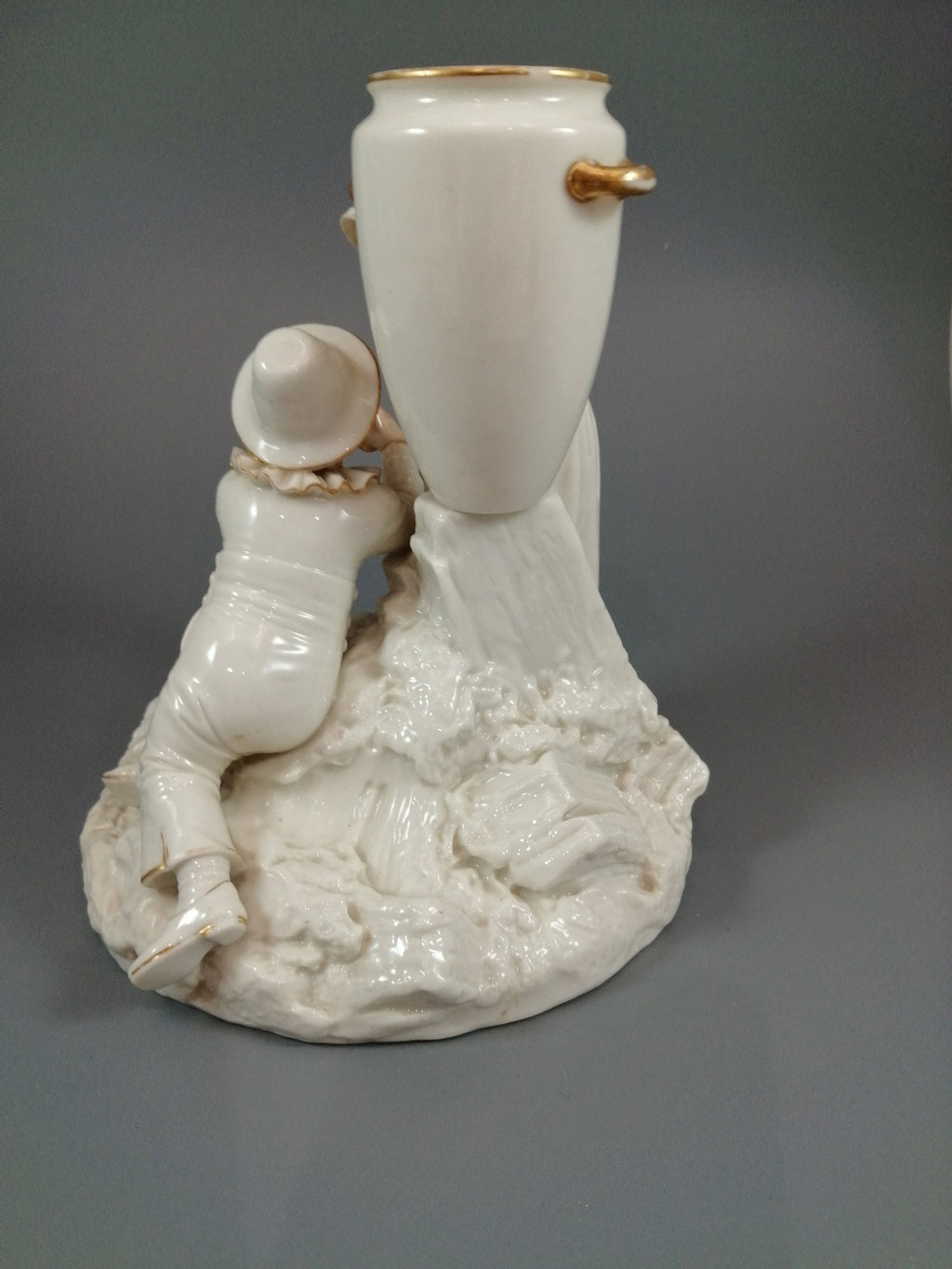 Rare Royal Worcester Figurine: Kate Greenaway Boy & Girl, Antique Decor