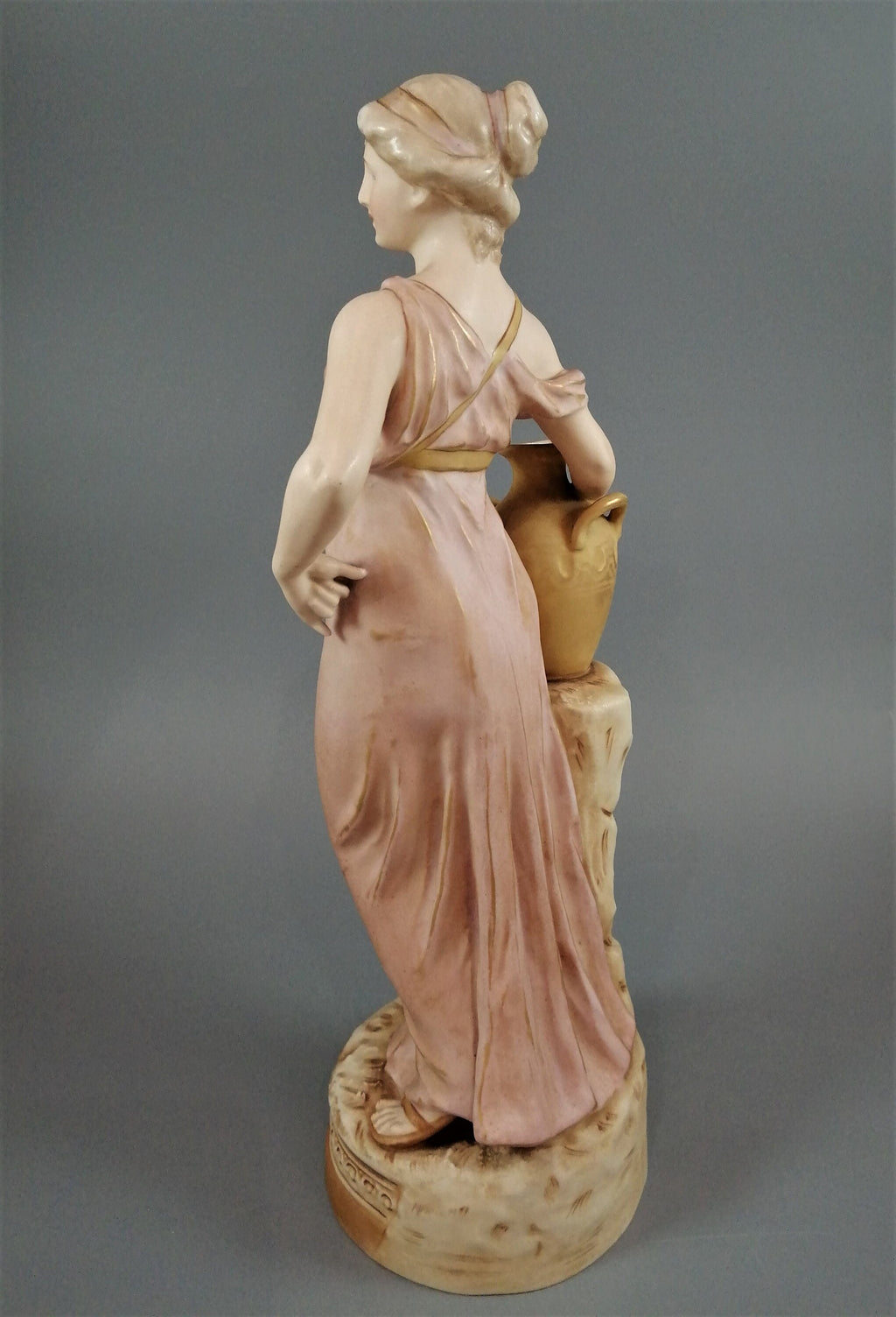 Antique Royal Dux Porcelain Figurine: Lady with Jug, Bohemian Decor